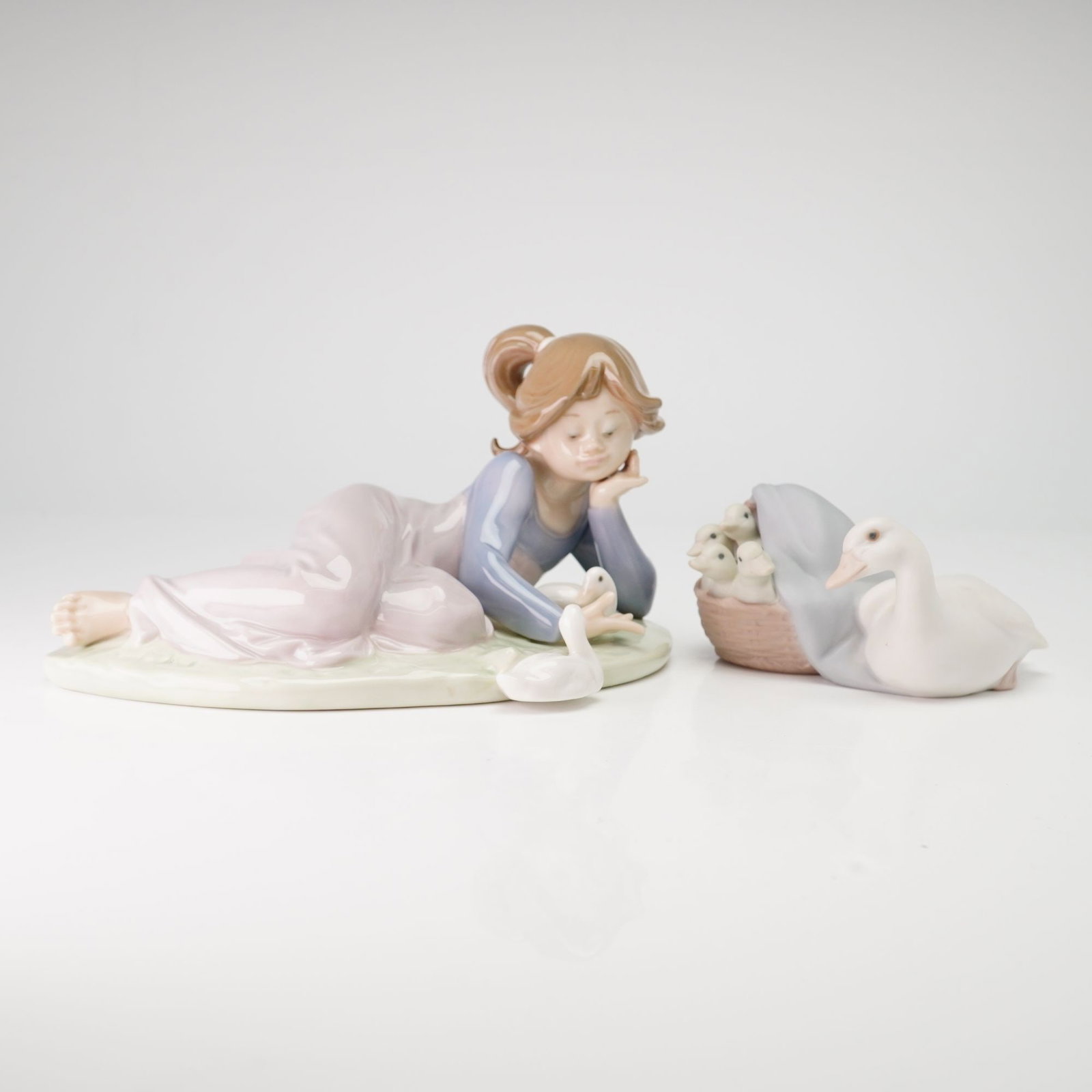 Two Lladro Porcelain Figurines, Playful Friends 01005609 and Ducks 01014895 (1 of 3)