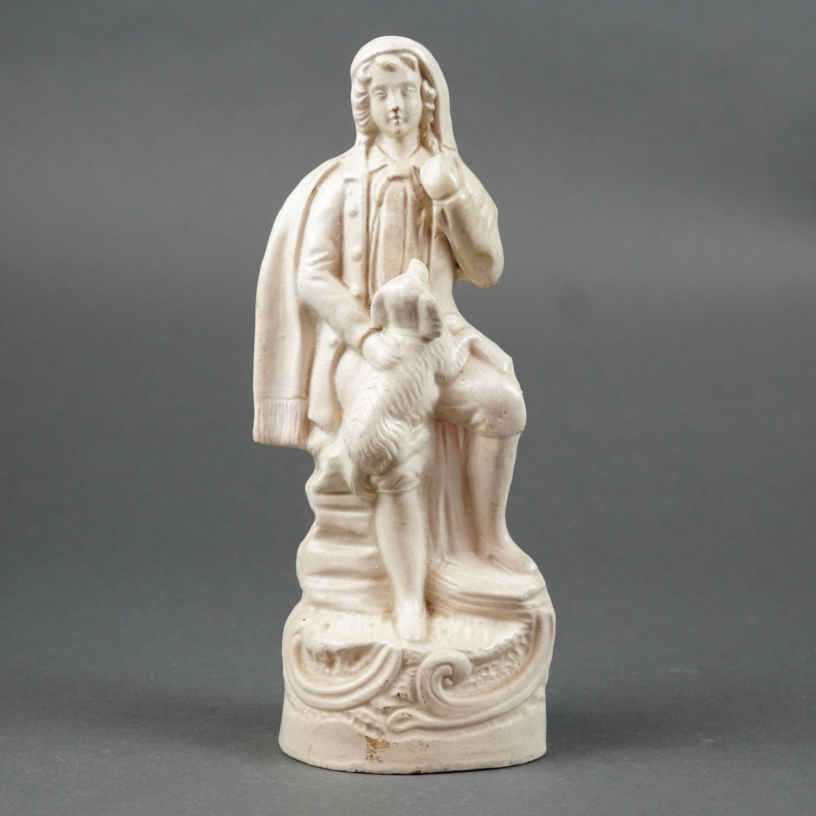 Staffordshire, Boy with Spaniel Flatback Figurine (1 of 3)