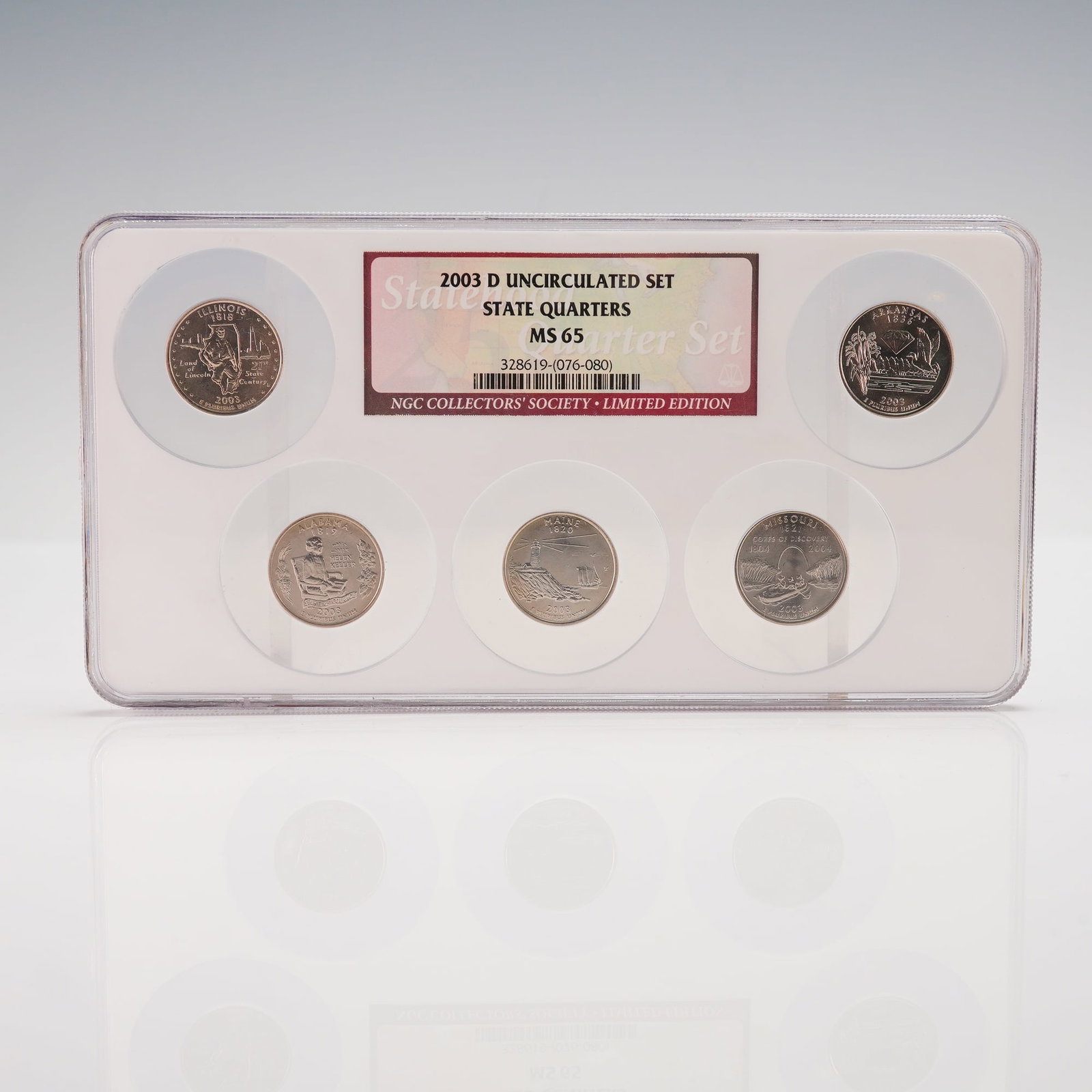 US 2003 D State Quarters Set (5), Clad, NGC MS 65 (1 of 2)