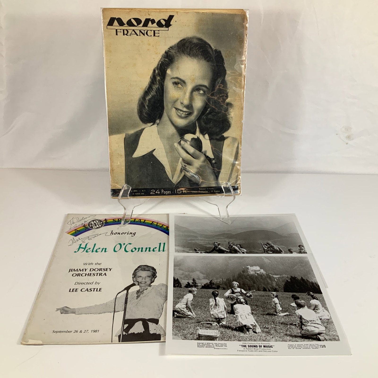 Three-Piece Movie Memorabilia Grouping Featuring 1949 Elizabeth Taylor Magazine and Julie Andrews (1 of 2)