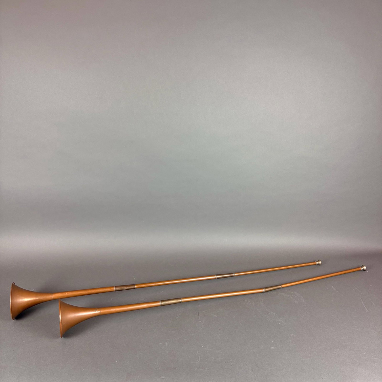 2pc Antique Brass Bugles - 2