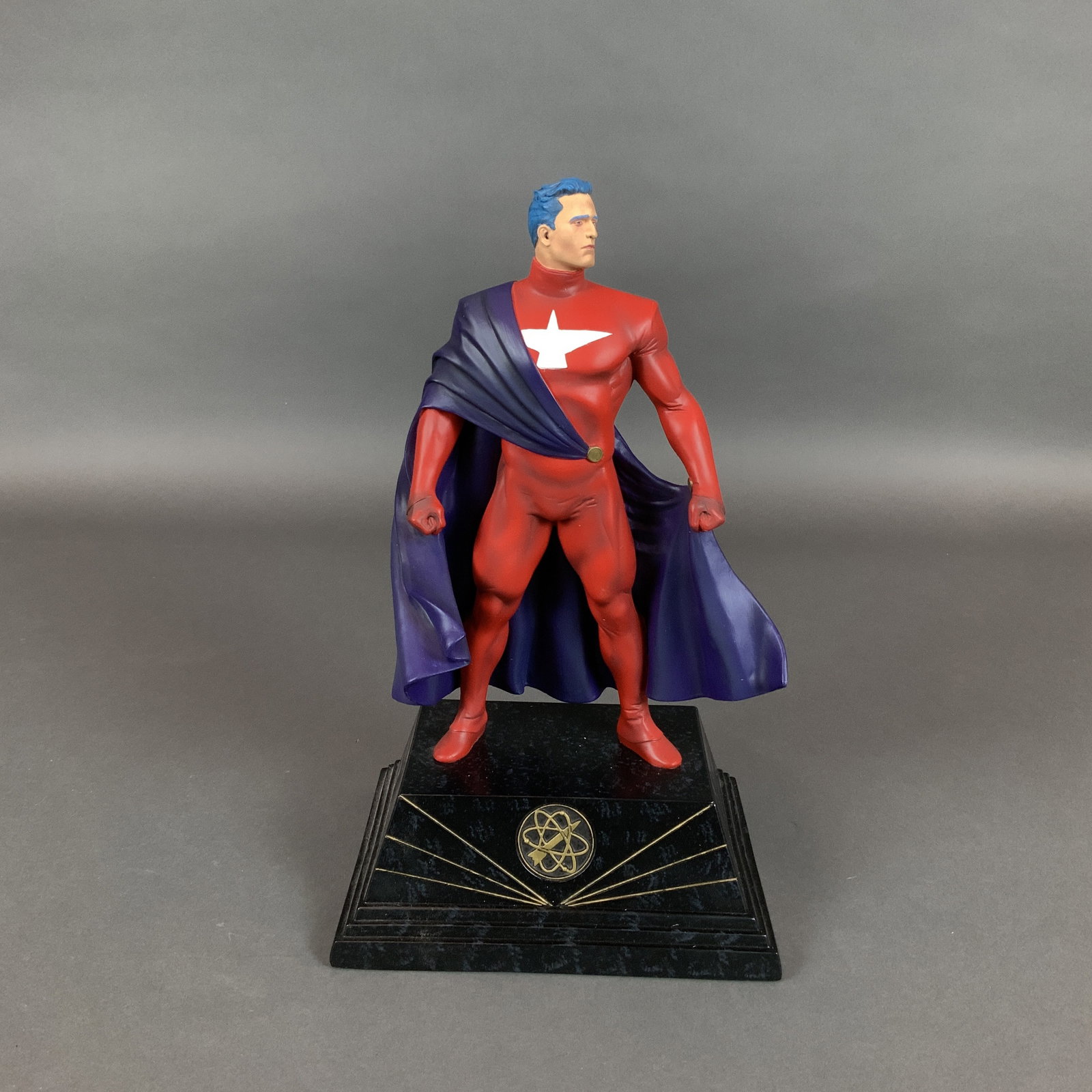 Bowen Designs Kurt Busick's Astro City Statue, Samaritan with Box: This is a limited edition, fully painted resin statue of the character Samaritan from the comic book series Kurt Busiek's Astro City. The figure depicts the superhero in his signature red costume feat
