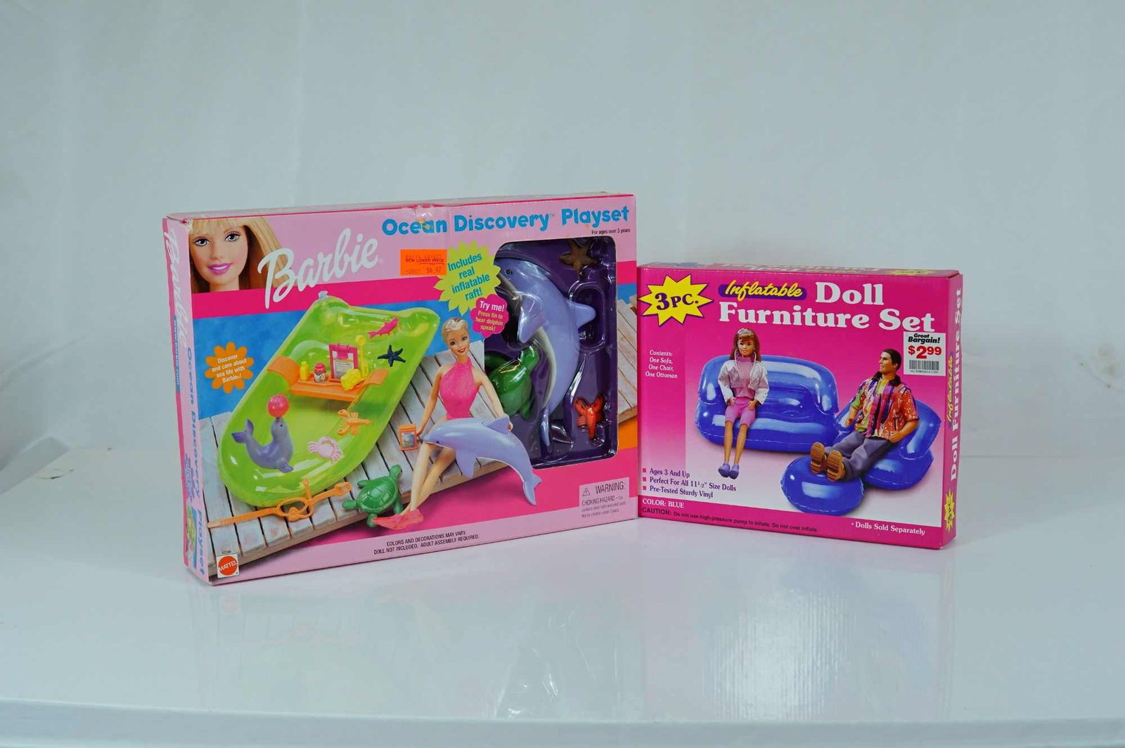 A Pair of Mattel Barbie Ocean Discovery and Tony (U.S.A.) Inflatable Doll Furniture Playsets, circa (1 of 2)