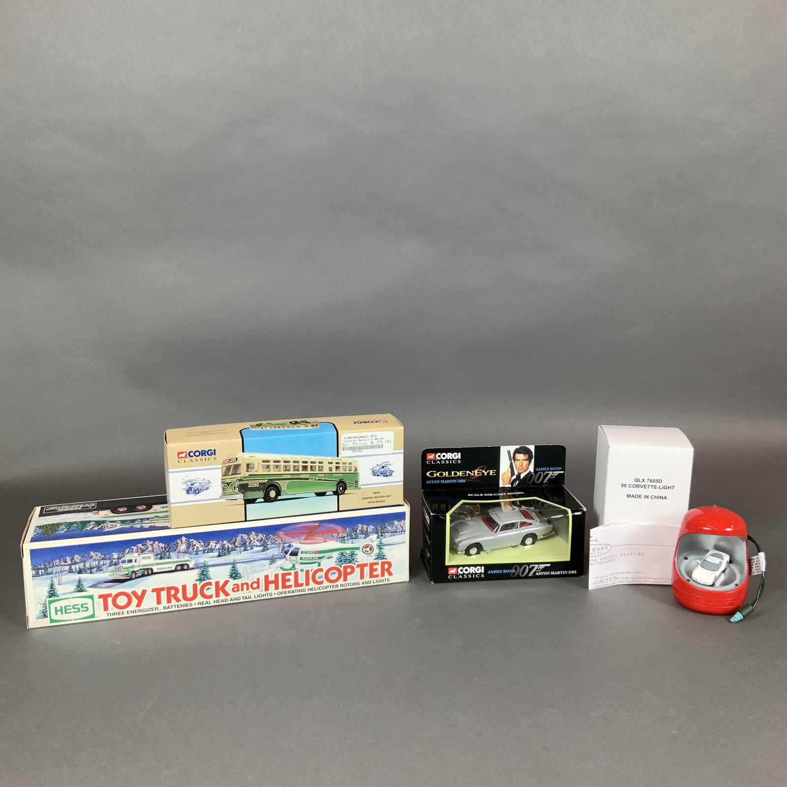 4pc Assorted Toy Cars, Hess, Corgi, Hallmark (1 of 3)