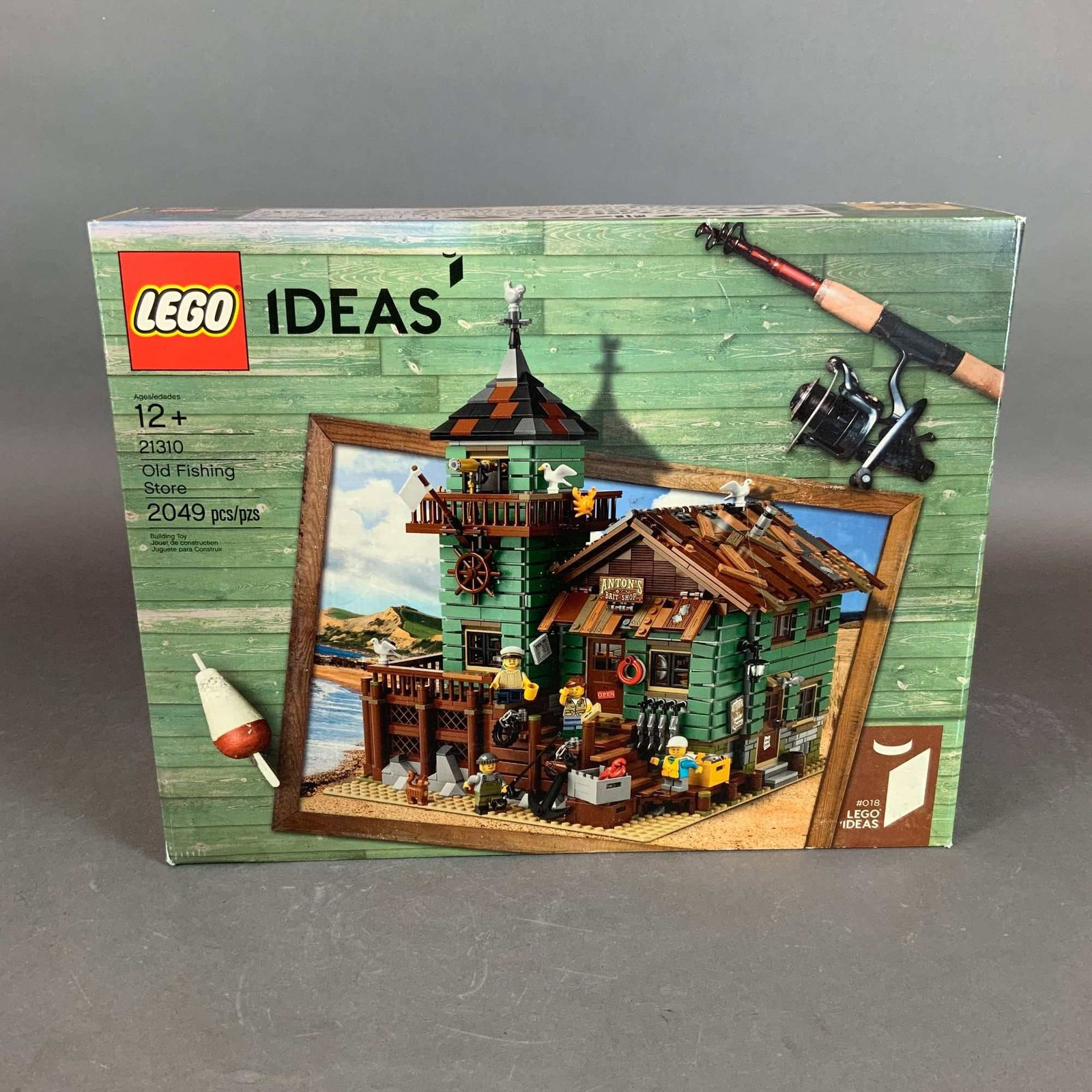 LEGO Ideas Old Fishing Store Building Set 21310: This LEGO Ideas construction set, number 21310, is titled Old Fishing Store. Part of the fan-designed LEGO Ideas series, this set contains 2,049 plastic construction pieces. The completed model featur