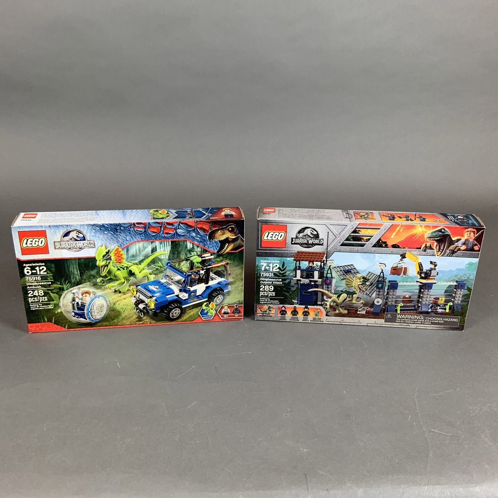 2pc LEGO Jurassic World Dilophosaurus Building Toy Sets, Models 75916 and 75931 (1 of 3)