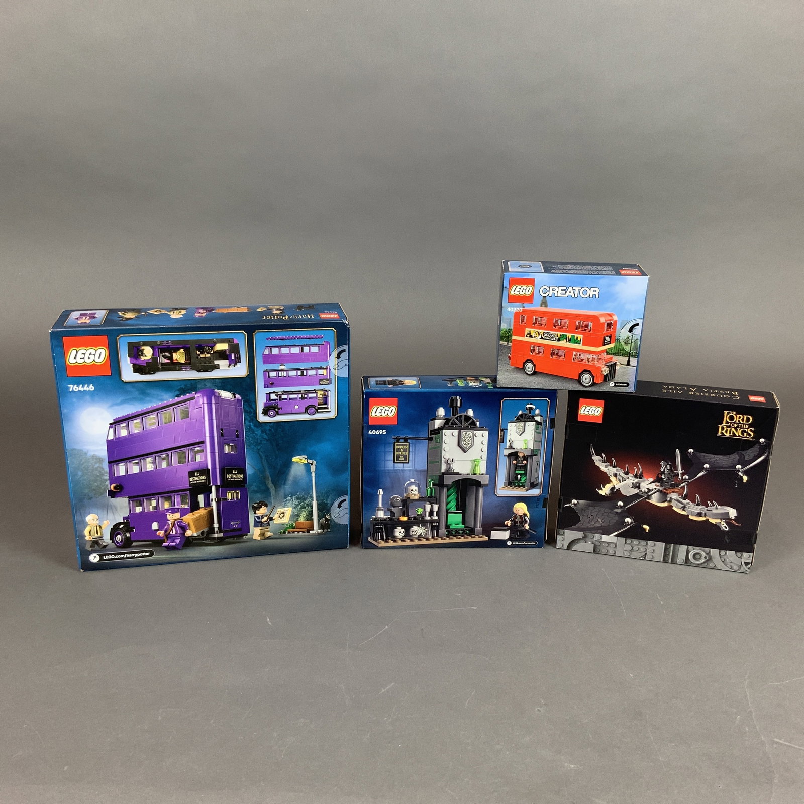 4 LEGO Sets including Harry Potter 76446, 40695, Lord of The Rings 40693, and Creator 40220 (1 of 3)