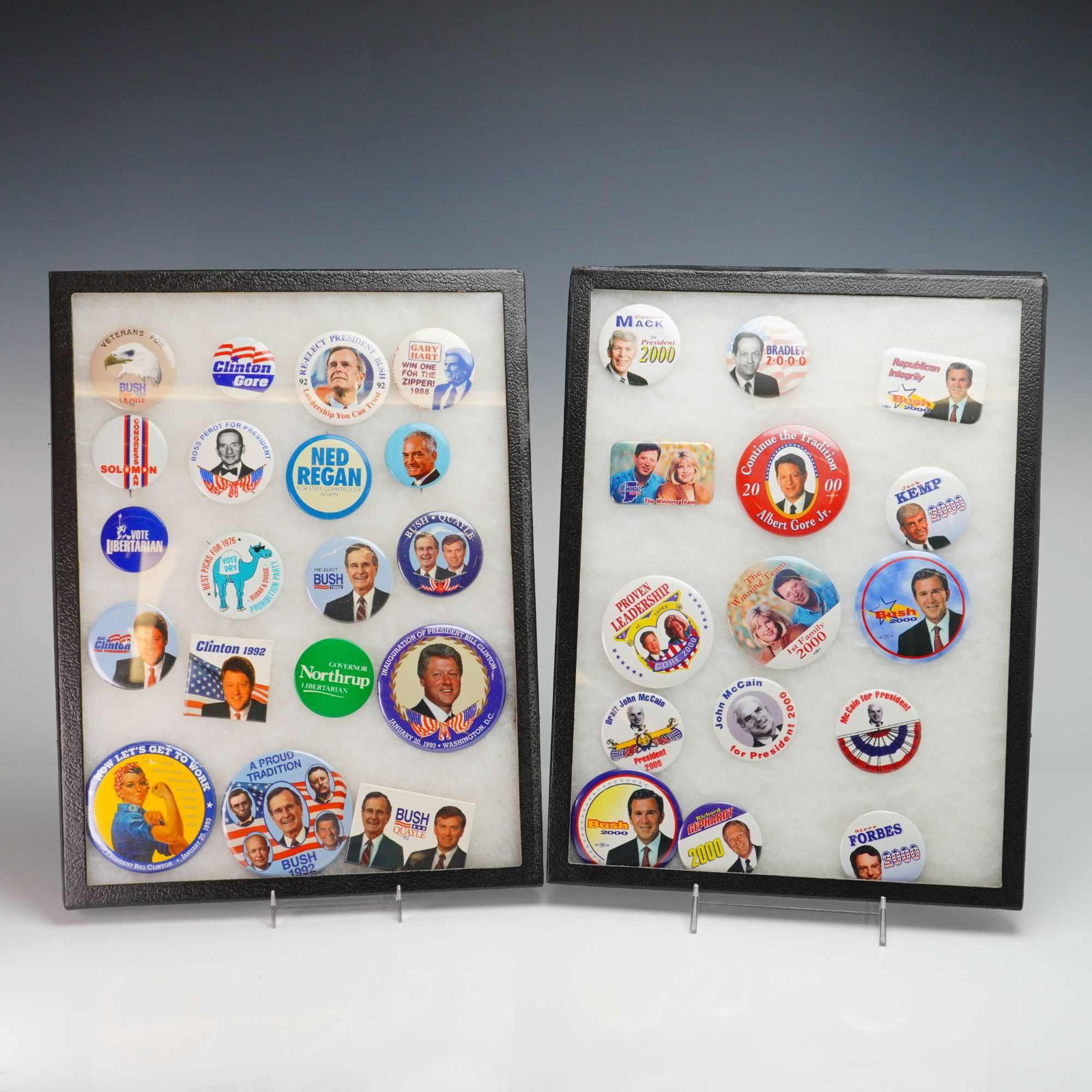 A Collection of United States Political Campaign Buttons and 2 Tray Pins (1 of 3)