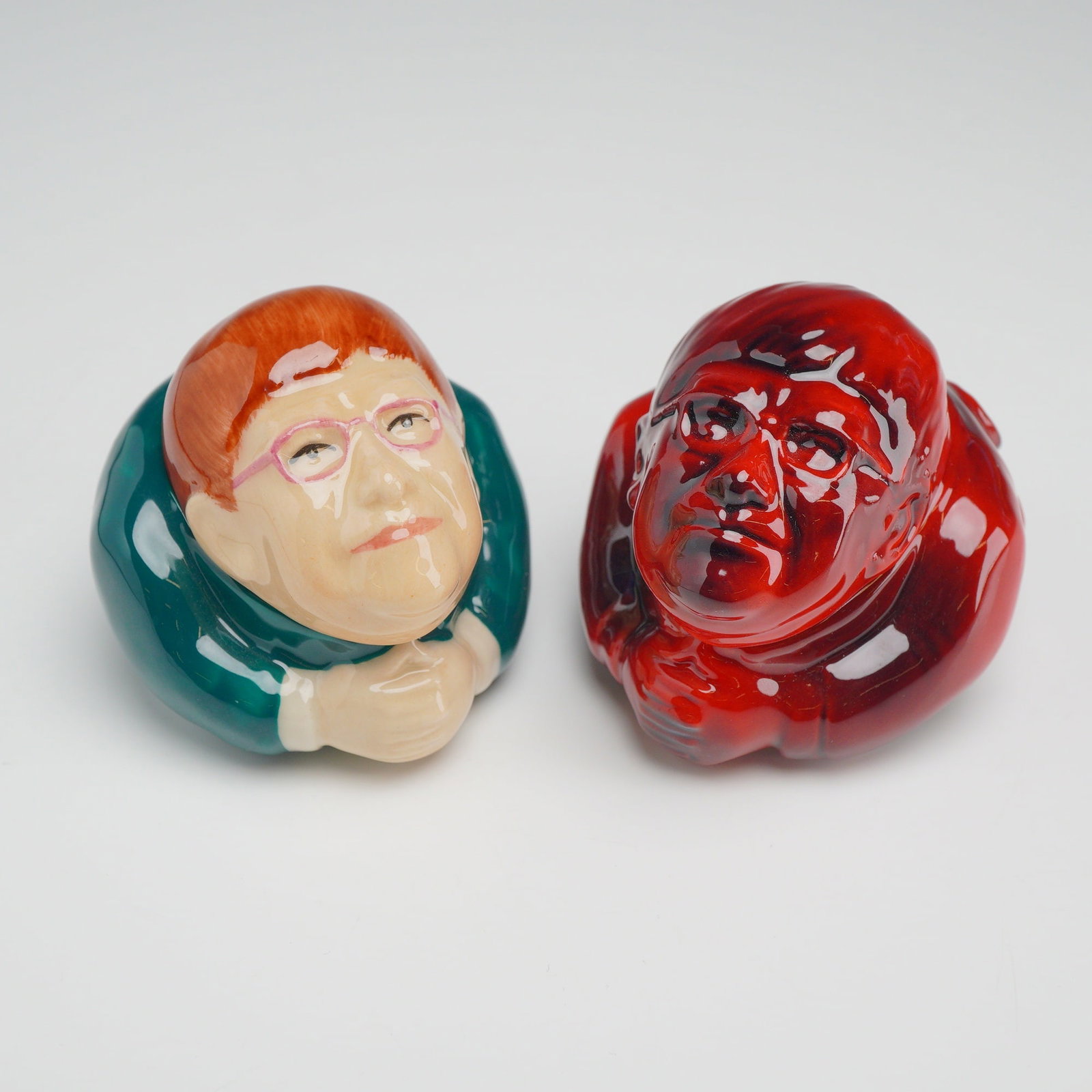 2pc Kevin Francis Face Pots, Sir Elton John Prototype (1 of 4)