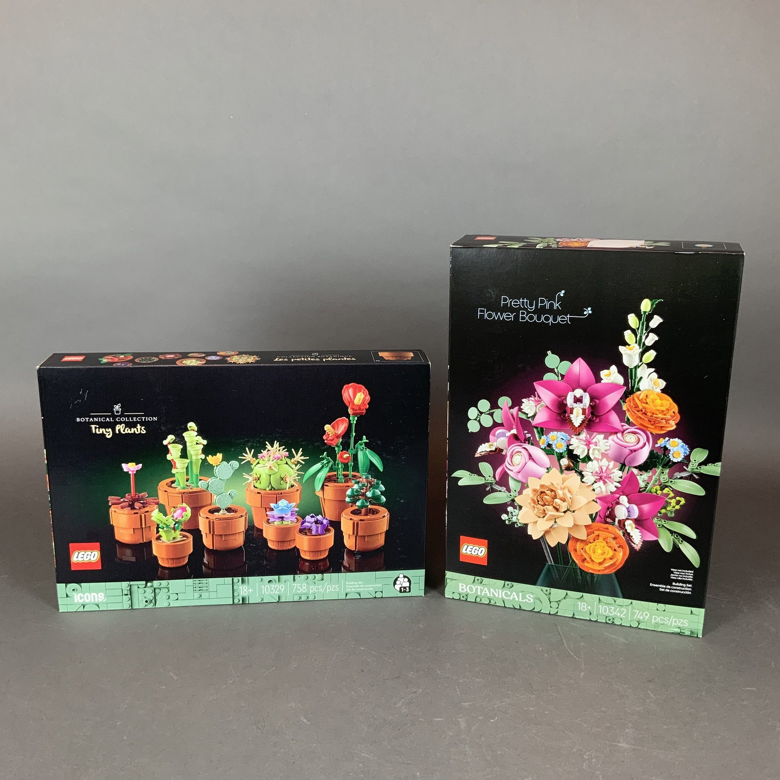 2pc LEGO Botanical Sets, Tiny Plants 10329 and Pretty Pink Flower Bouquet 10342 (1 of 3)