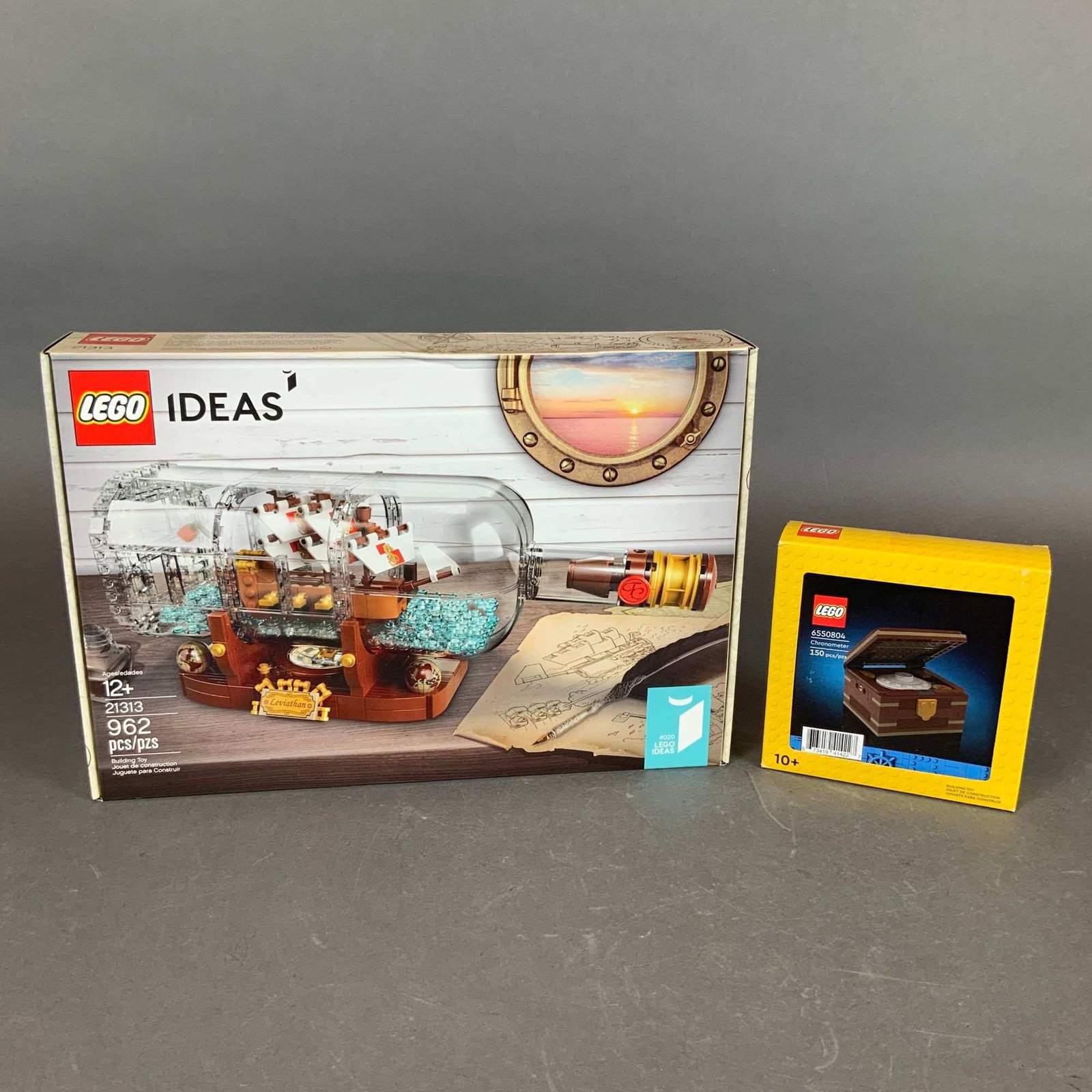 2pc LEGO Building Sets, Ideas Ship in a Bottle 21313 and Chronometer 6550804 (1 of 3)