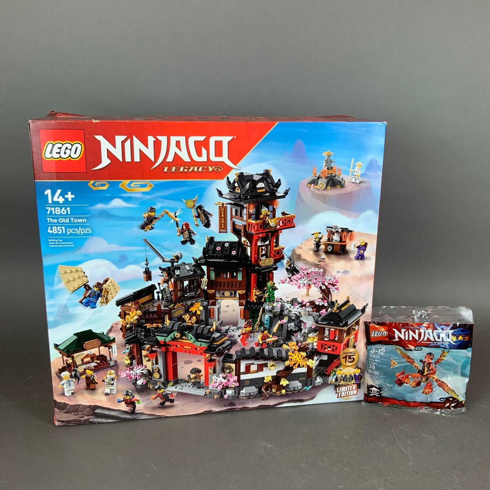 2pc LEGO Ninjago Building Sets, The Old Town 71861 and Kai's Mini Dragon 30422 (1 of 3)