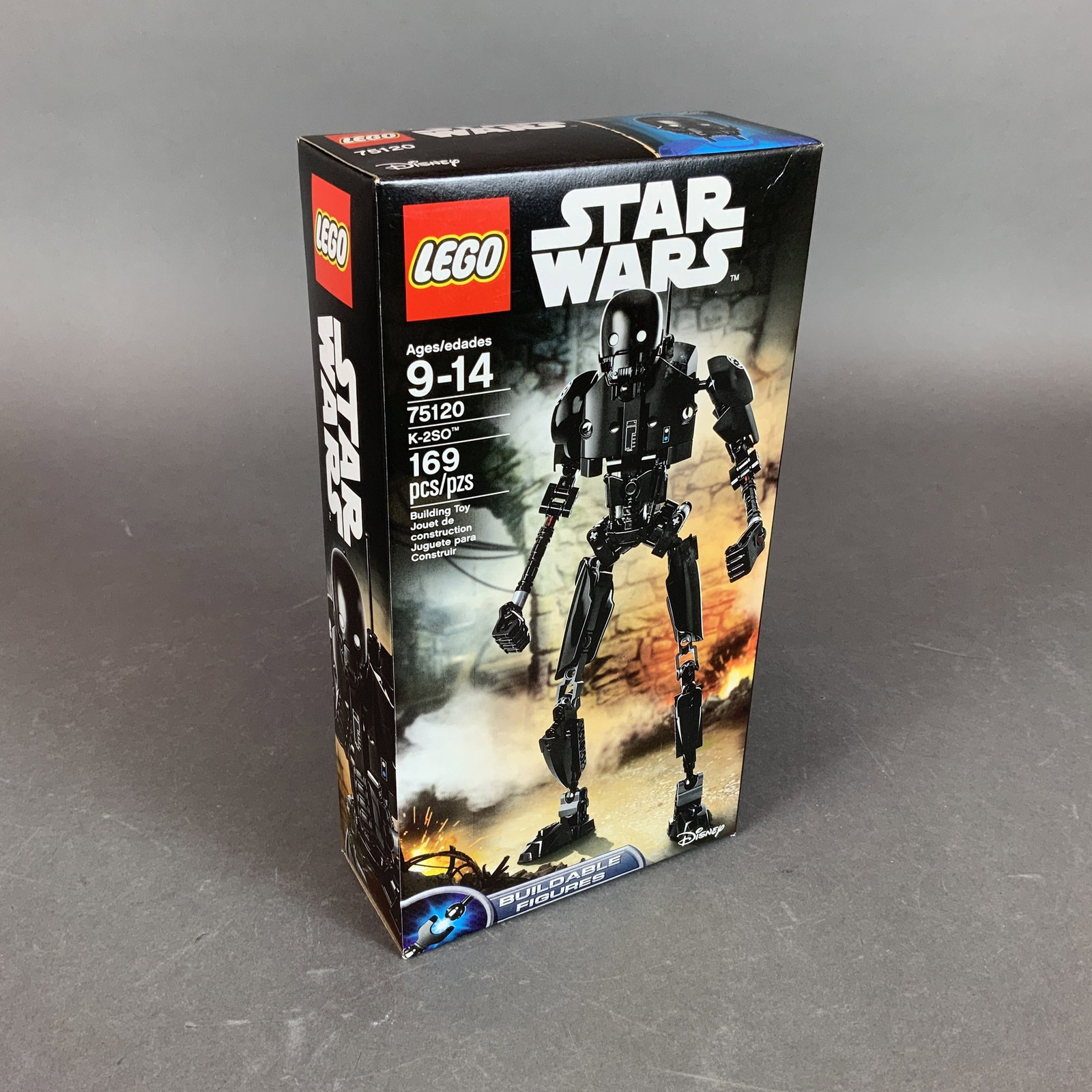 LEGO Star Wars 75120 K-2SO Buildable Figure: This is a LEGO Star Wars Buildable Figure set, number 75120, depicting the character K-2SO from the film Rogue One: A Star Wars Story. The set is constructed from plastic building components and conta