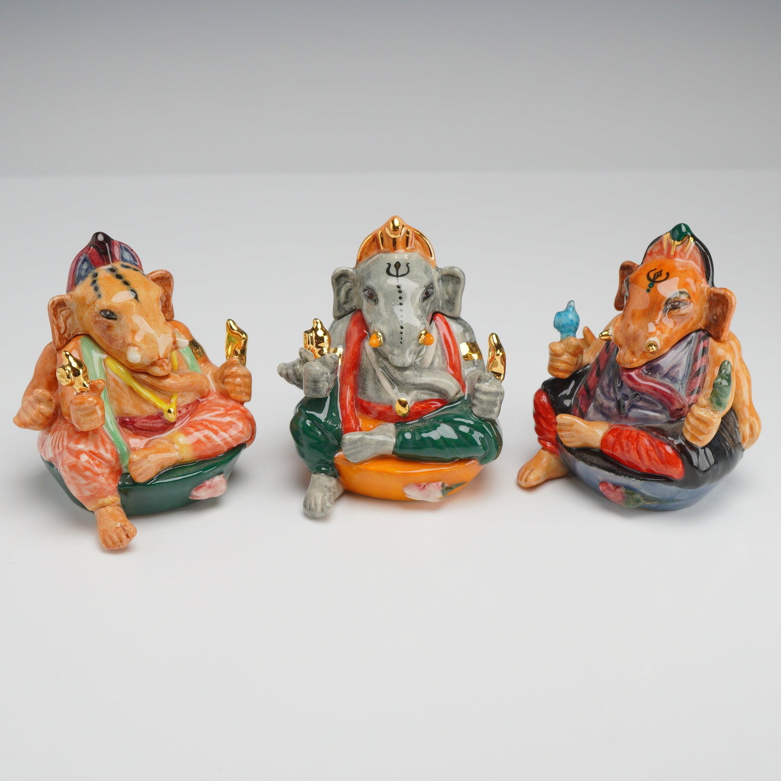 3pc Kevin Francis Face Pots, Including Artists Edition Ganesha (1 of 4)