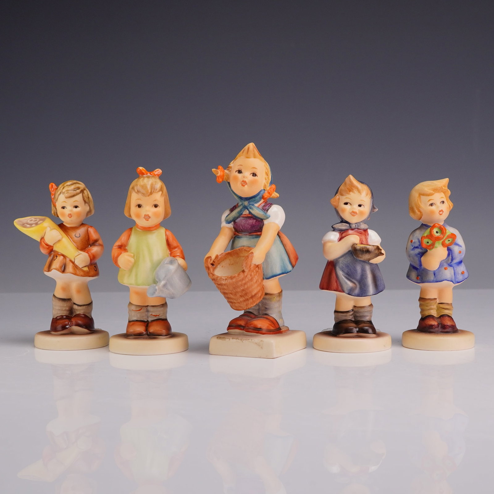 Five M.I. Hummel Goebel Hand-Painted Porcelain Figurines (1 of 4)