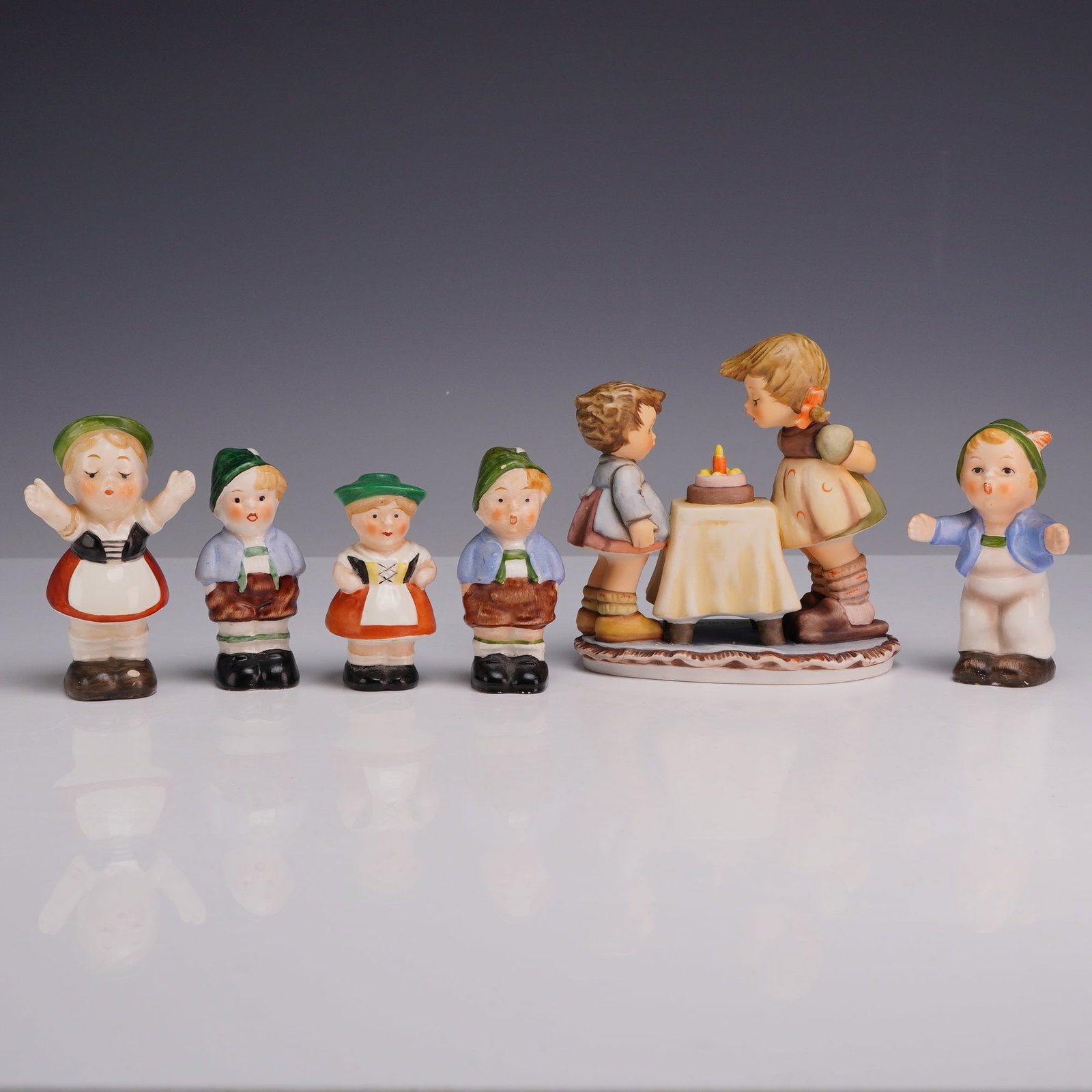 6pc Group of Goebel Porcelain Salt and Pepper Shakers and Figurine (1 of 4)