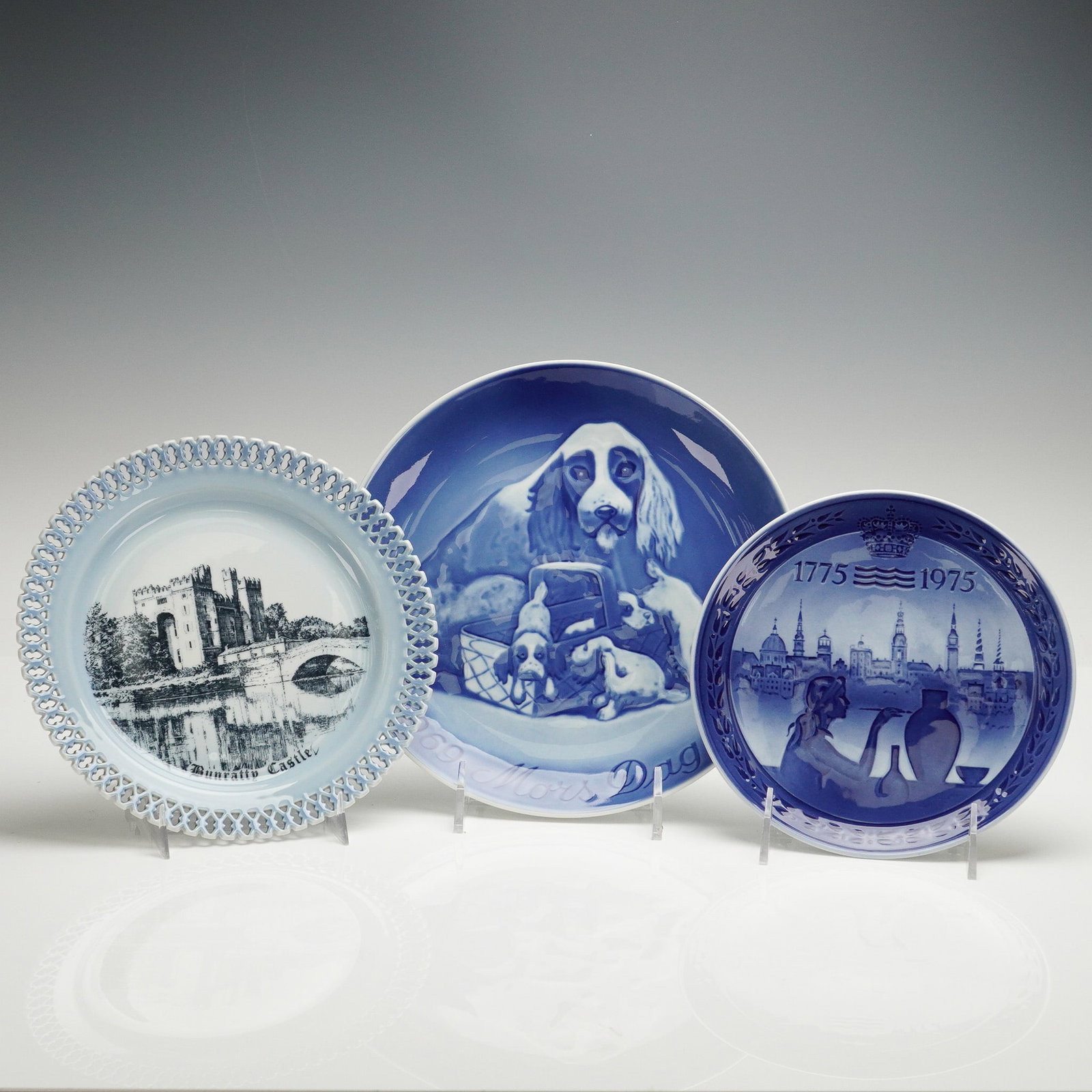 3pc Danish Commemorative Porcelain Plates, B&G and Royal Copenhagen (1 of 5)