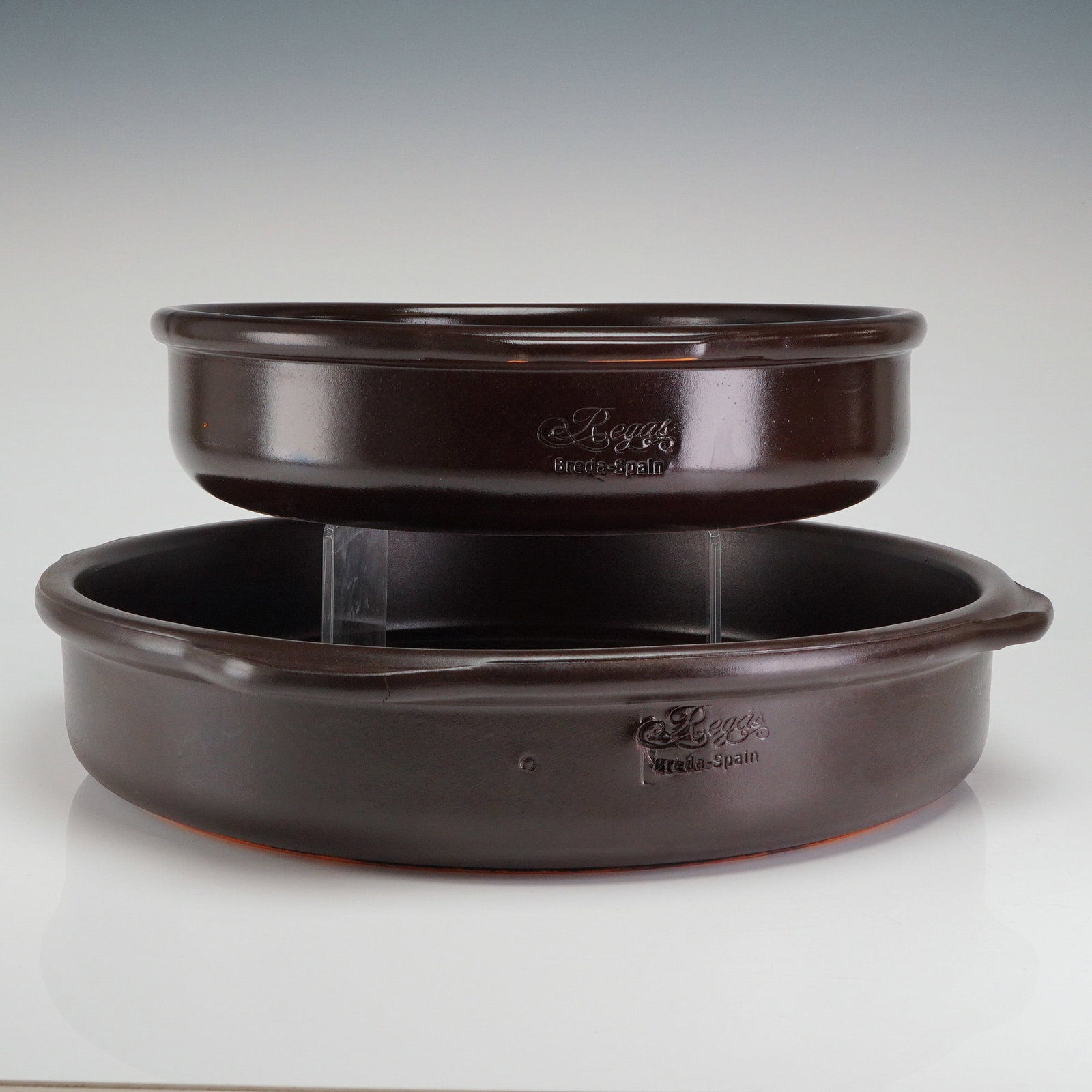 A Pair of Regas Terracotta Cazuela Ceramic Pans from Breda-Spain (1 of 4)