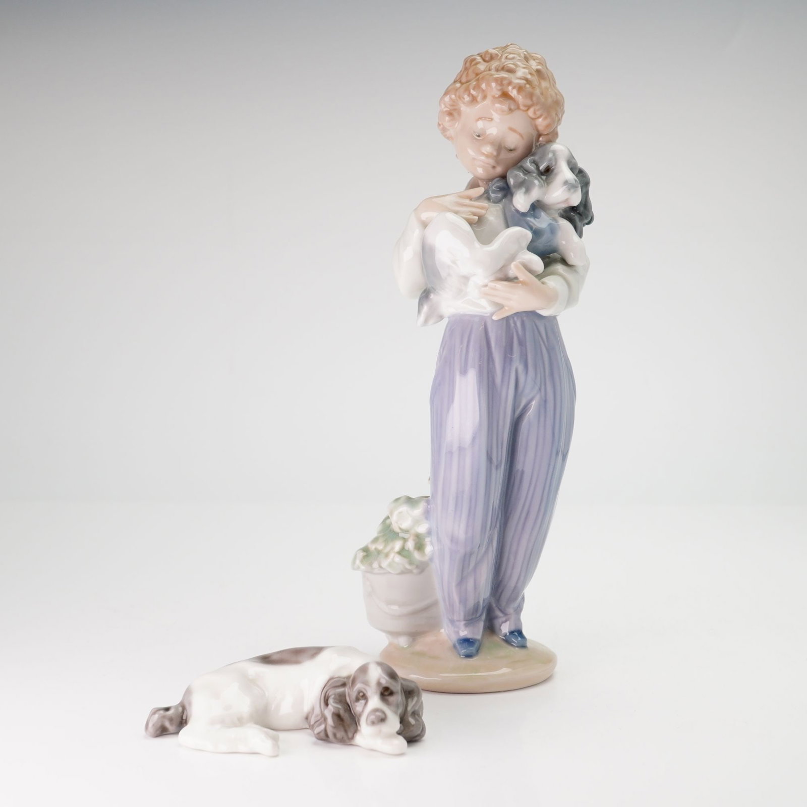 Two Lladro Porcelain Figurines- My Buddy 01007609 1989 and Sleeping Dog (1 of 3)
