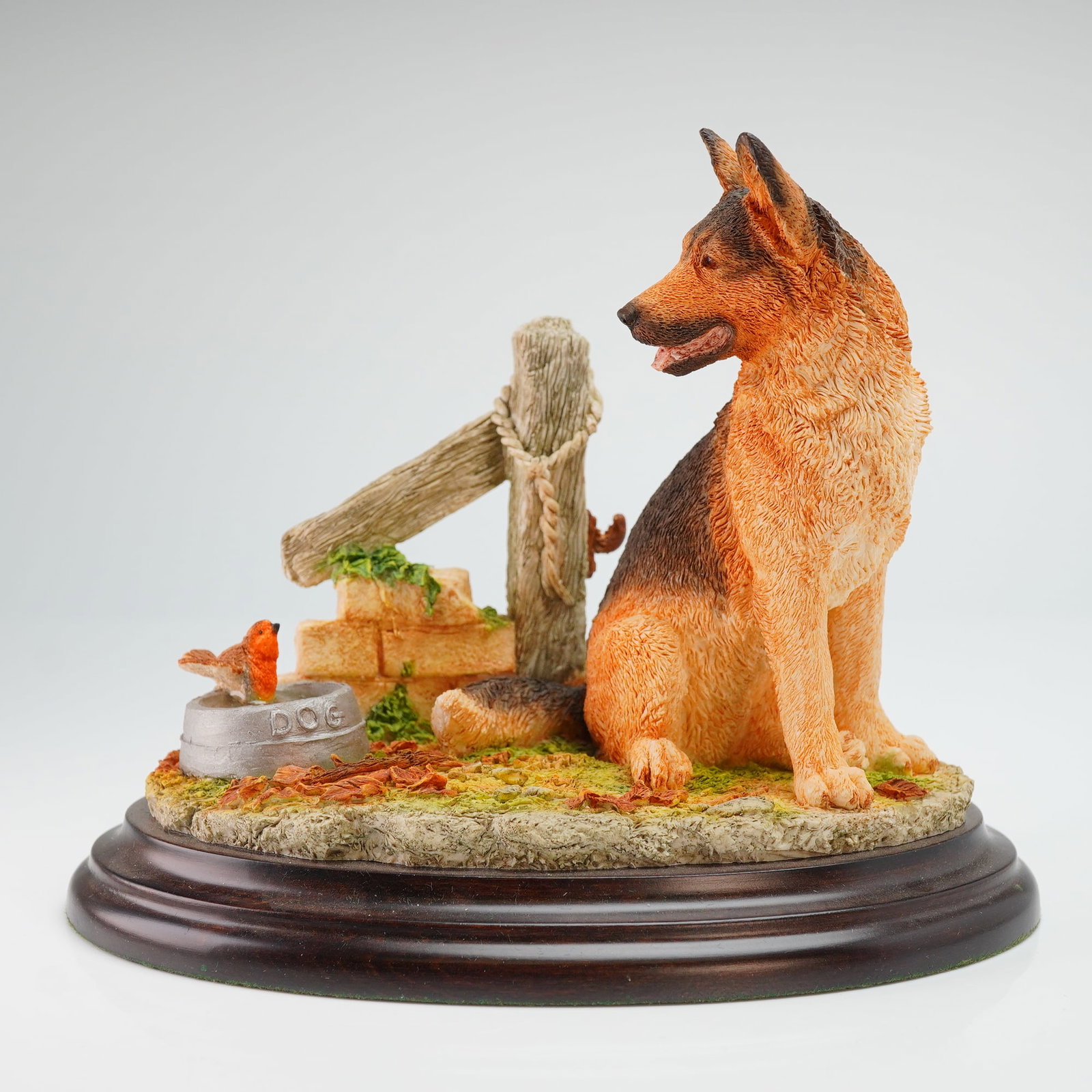 Country Artists England Sculpture by K. Sherwin, Alsatian/Dog Bowl (1 of 5)