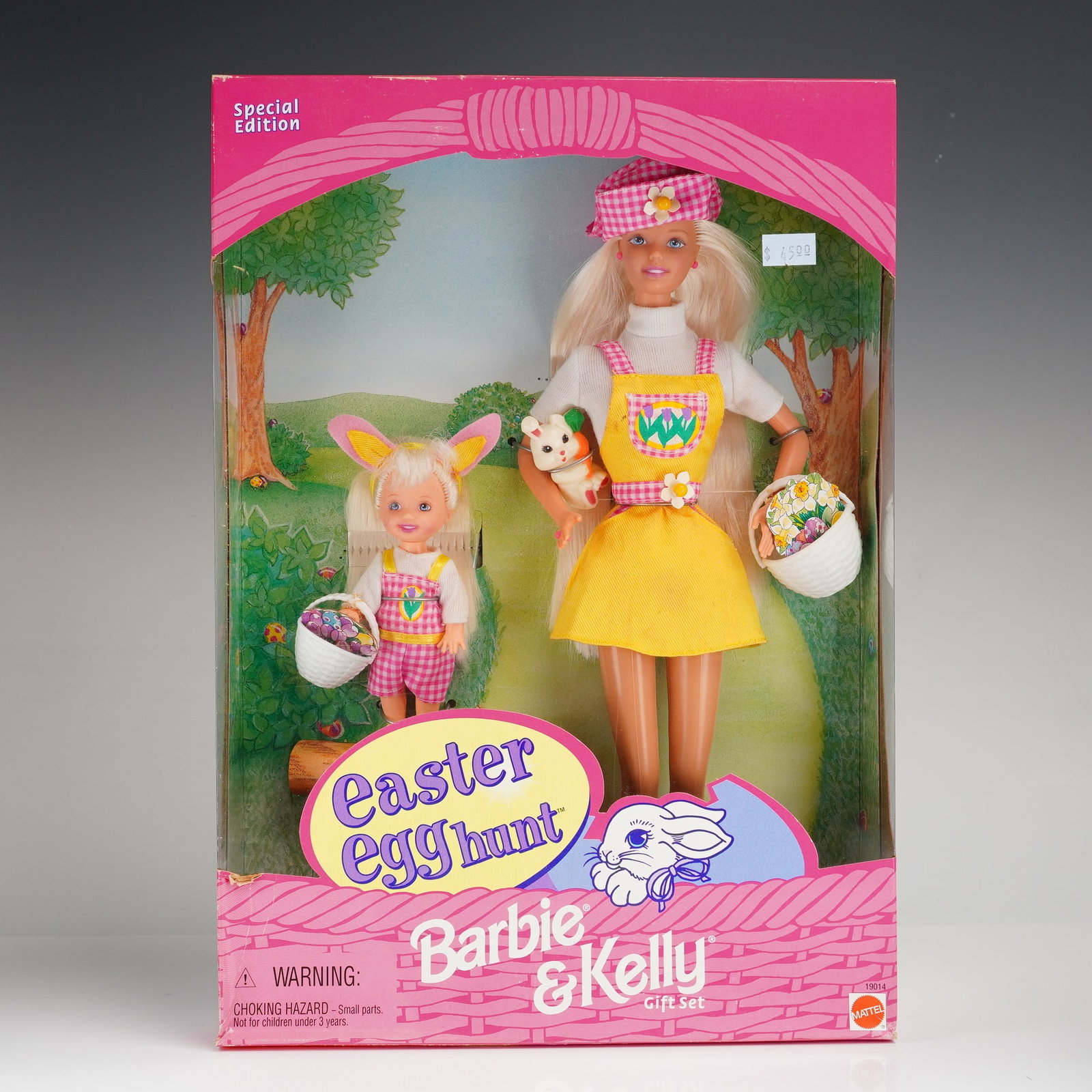Mattel Barbie & Kelly Easter Egg Hunt Gift Set, 11.5-inch and 4-inch: Produced by Mattel, Inc., this Special Edition gift set features a Barbie doll and a Kelly doll constructed of vinyl with articulated limbs. Both dolls feature rooted blonde synthetic hair and painted