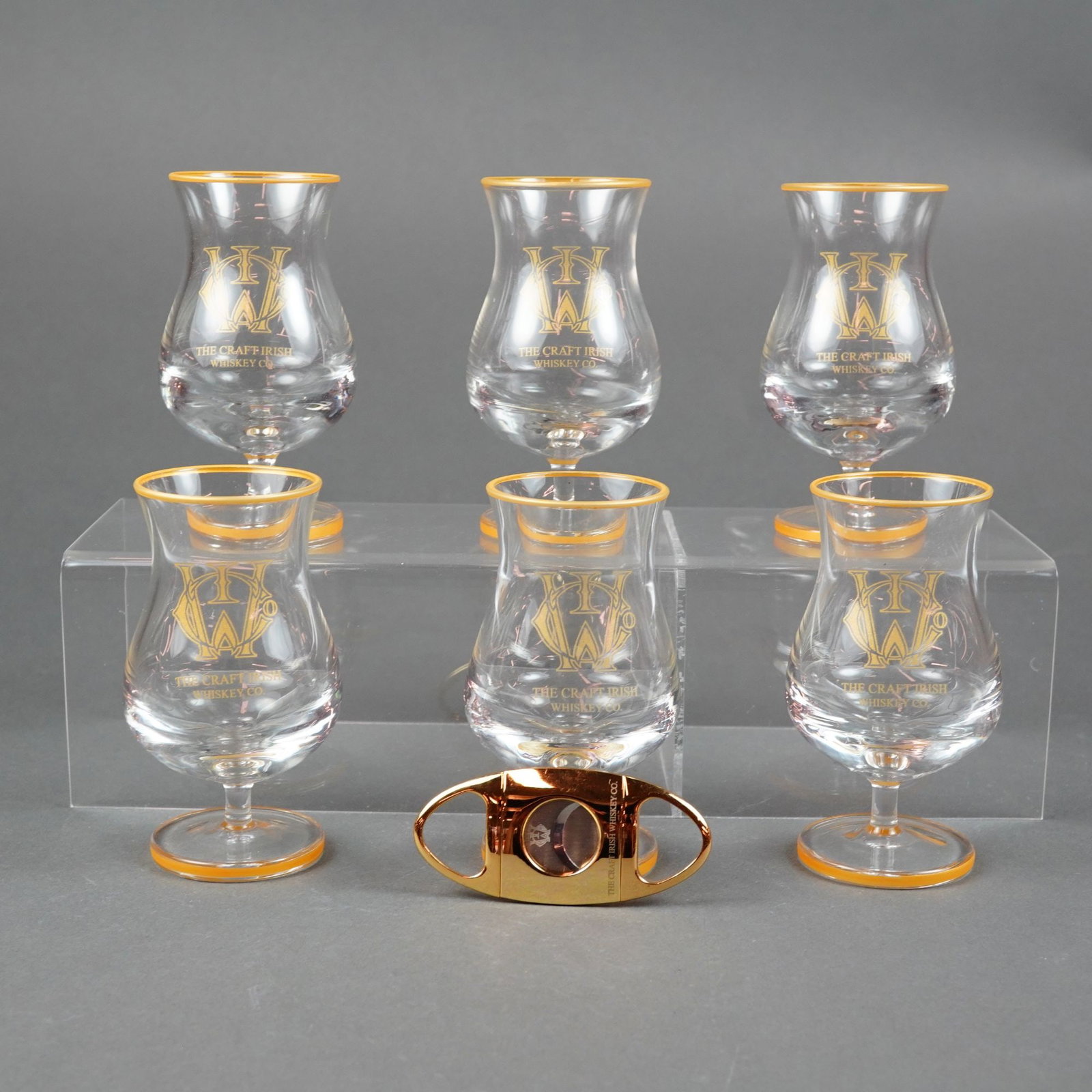 The Craft Irish Whiskey Co. 7pc Branded Glassware and Cigar Cutter Set (1 of 5)