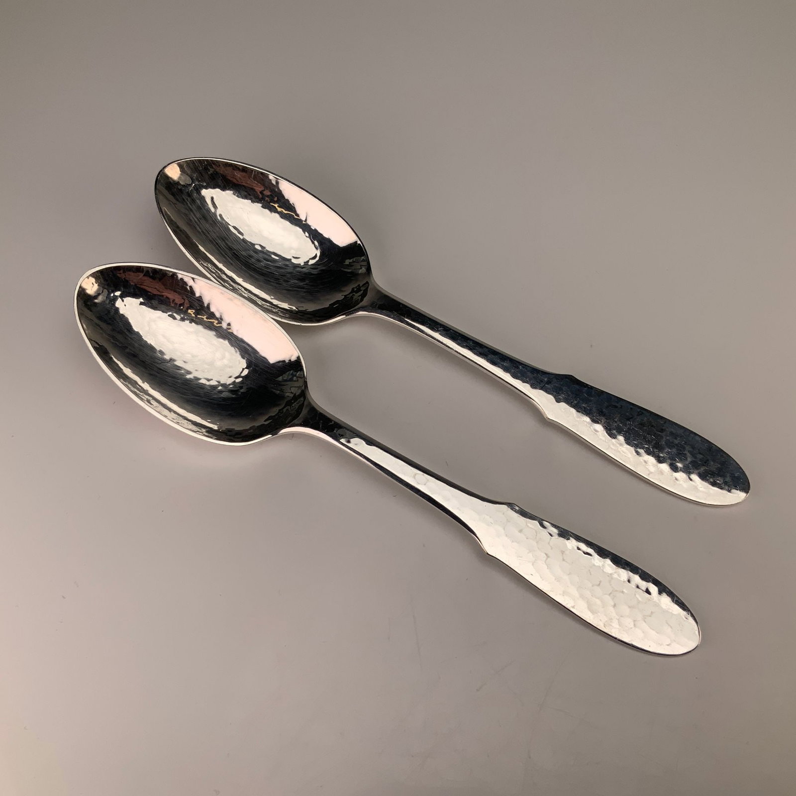 A Pair of Georg Jensen Denmark Mermaid Pattern Silver-Plated Place Spoons (1 of 3)