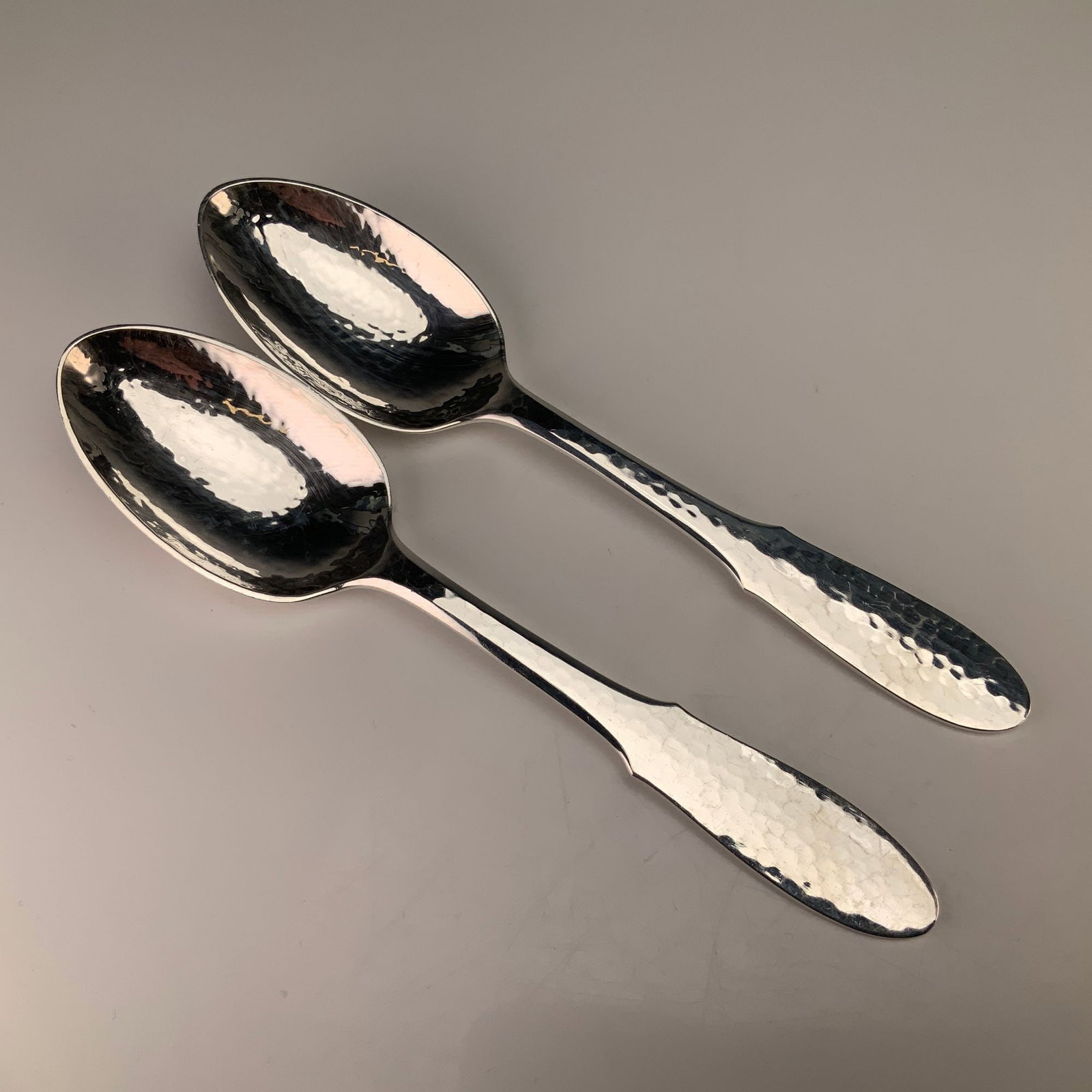 A Pair of Georg Jensen Mermaid Pattern Silver Plated Place Spoons (1 of 3)