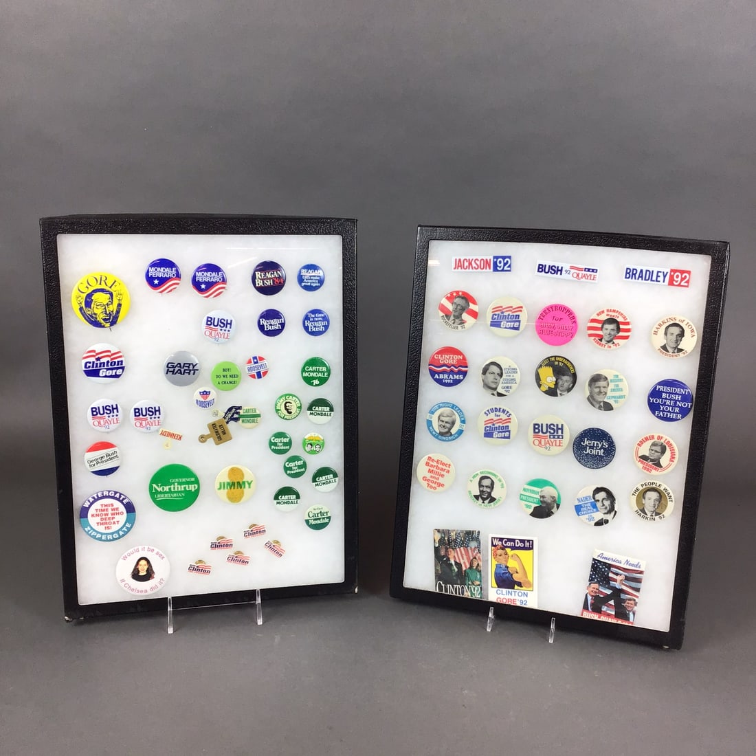 Two Framed 20th-Century U.S. Political Campaign Button and Ephemera Collections (1 of 4)