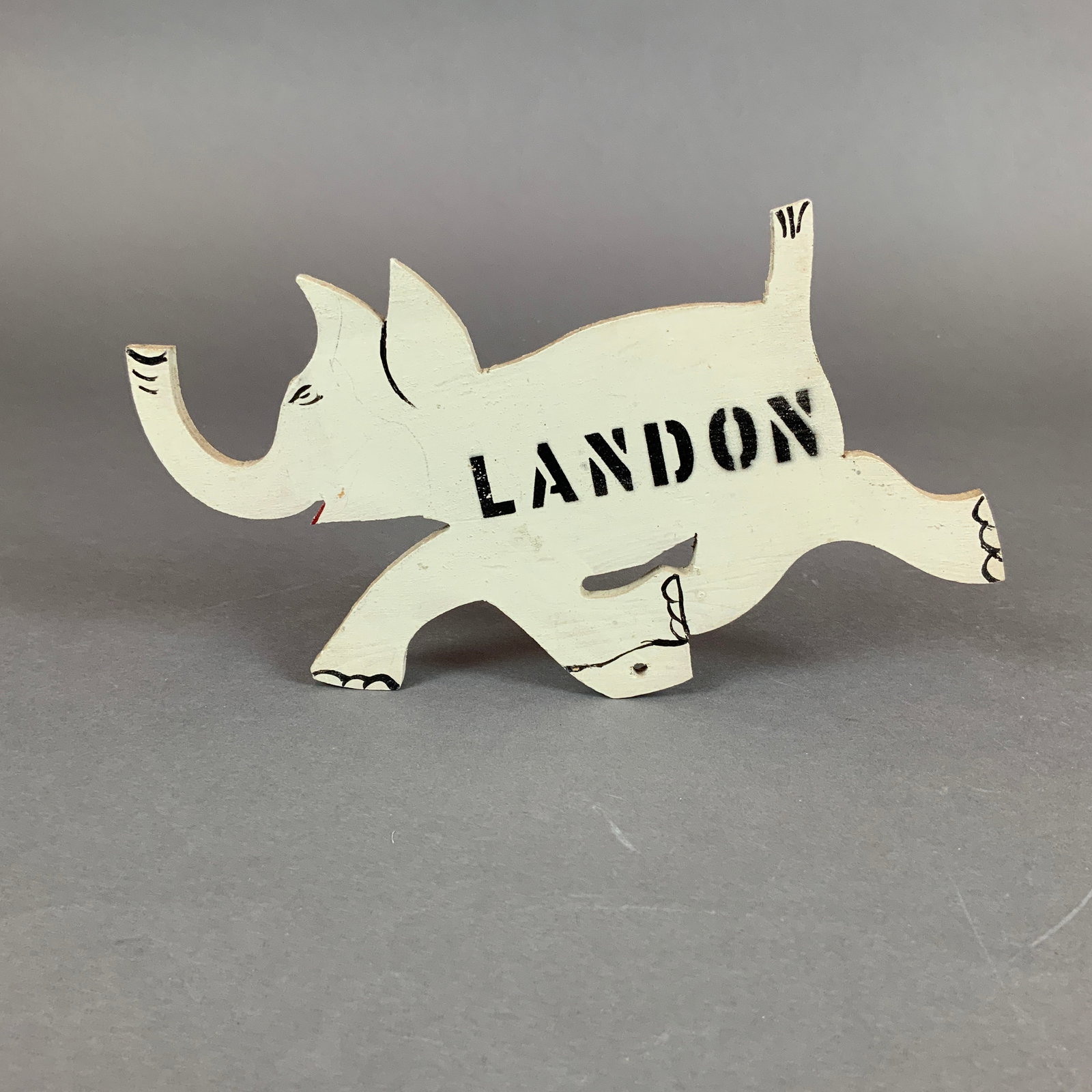 1936 Alf Landon Presidential Campaign Wooden Elephant Folk Art Advertising Novelty (1 of 3)