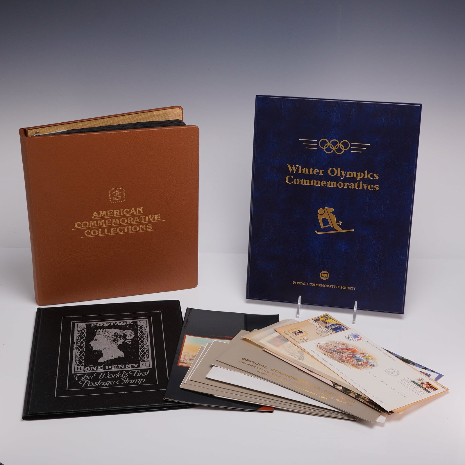UK Penny Black Stamp and US Commemorative Stamp Books (1 of 5)