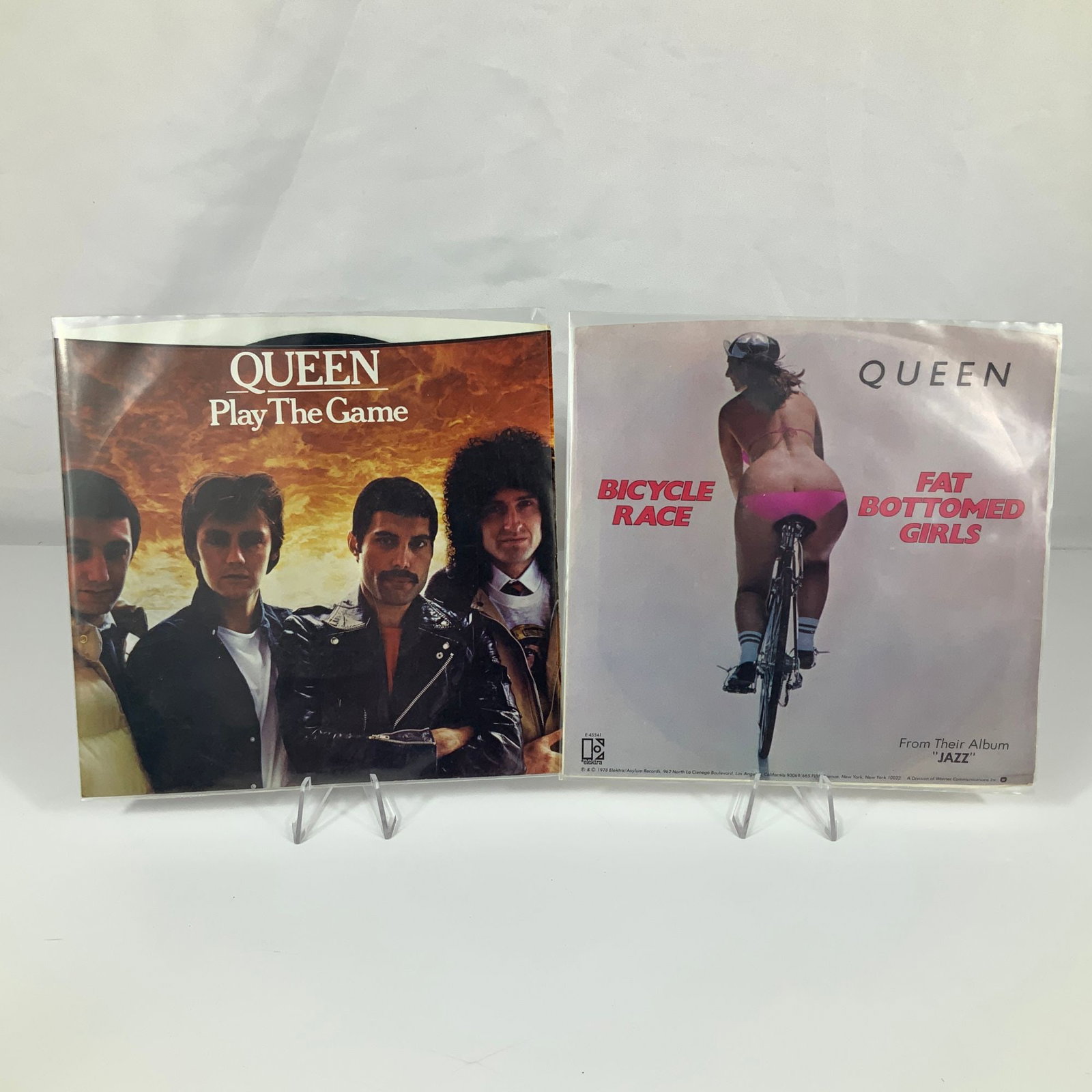 Two Queen 7-Inch Vinyl Record Singles Including Bicycle Race and Play The Game (1 of 2)