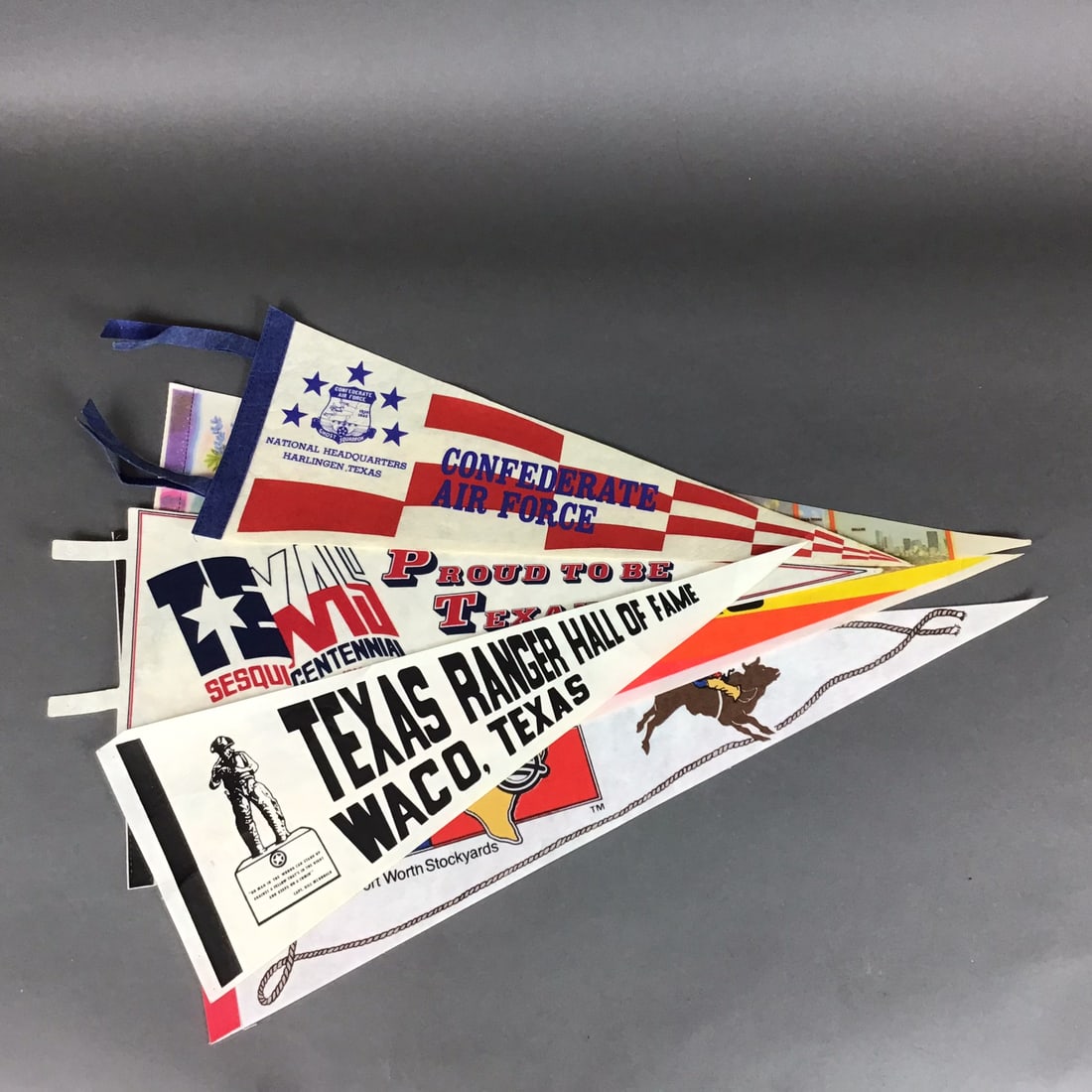 Collection of Six Vintage Texas Souvenir Pennant Flags (1 of 2)