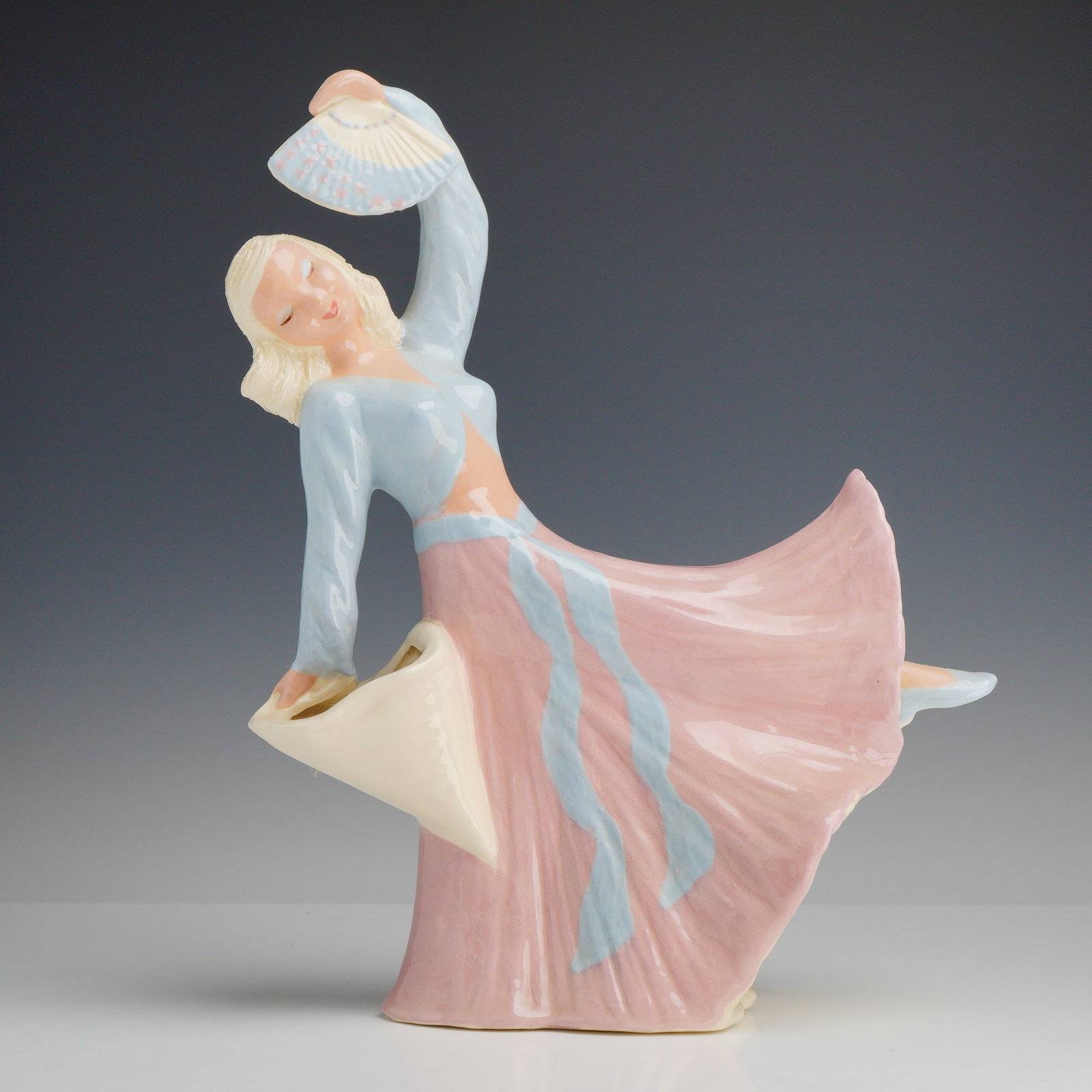 Hedi Schoop California Pottery Lady with Fans Ceramic Figurine (1 of 3)