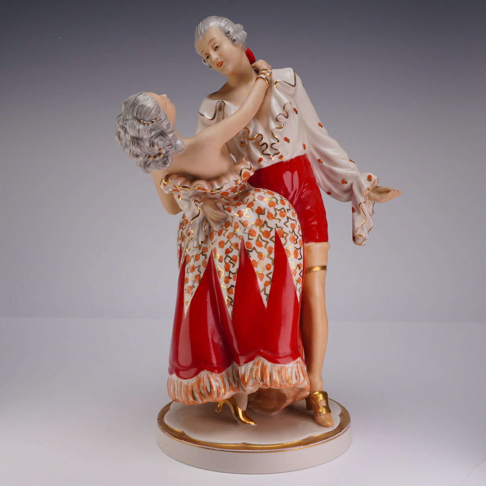 Royal Dux Bohemia Porcelain Figural Group of a Dancing Couple Model 3169 (1 of 3)
