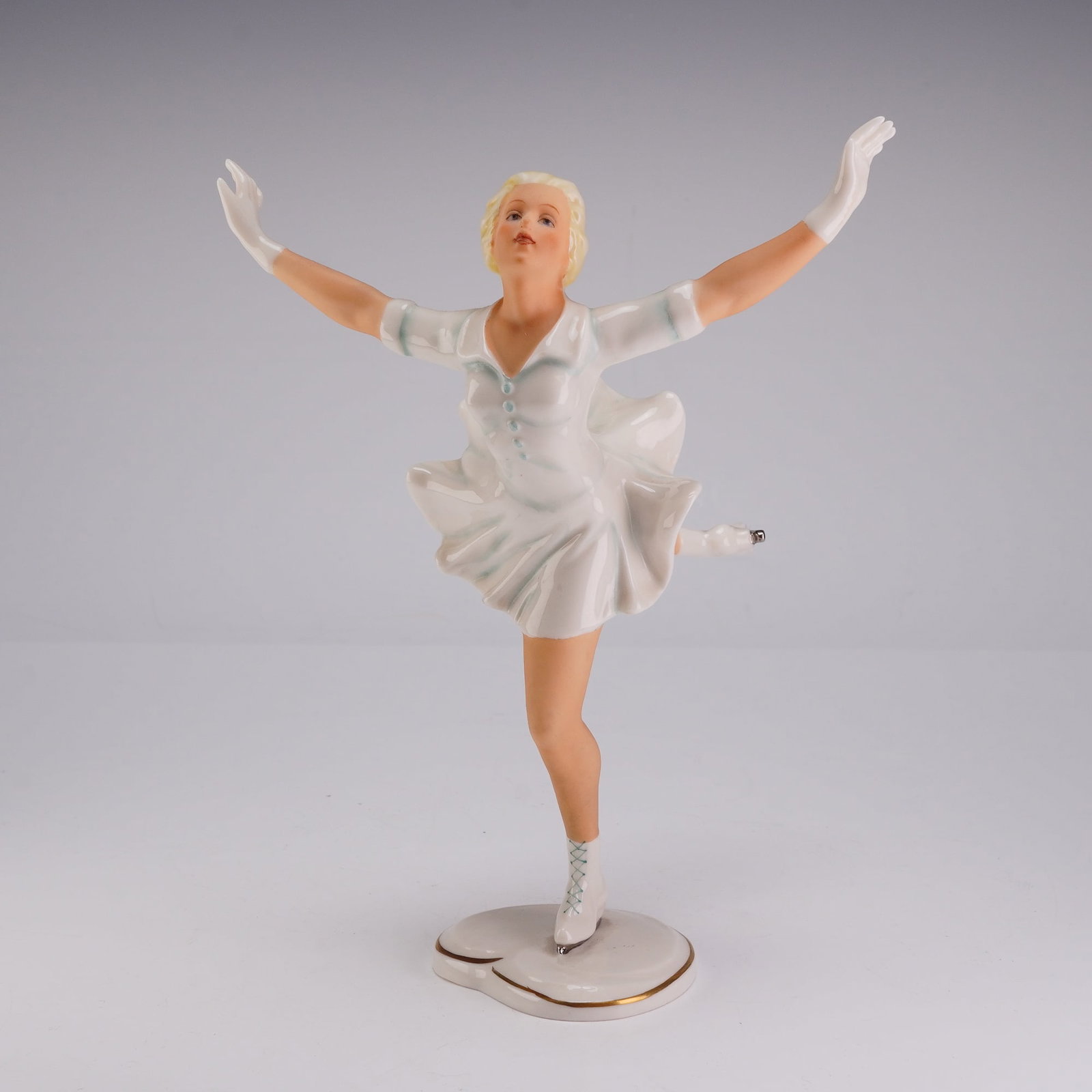 Schaubach Kunst German Porcelain Figurine, Ice Skater (1 of 3)