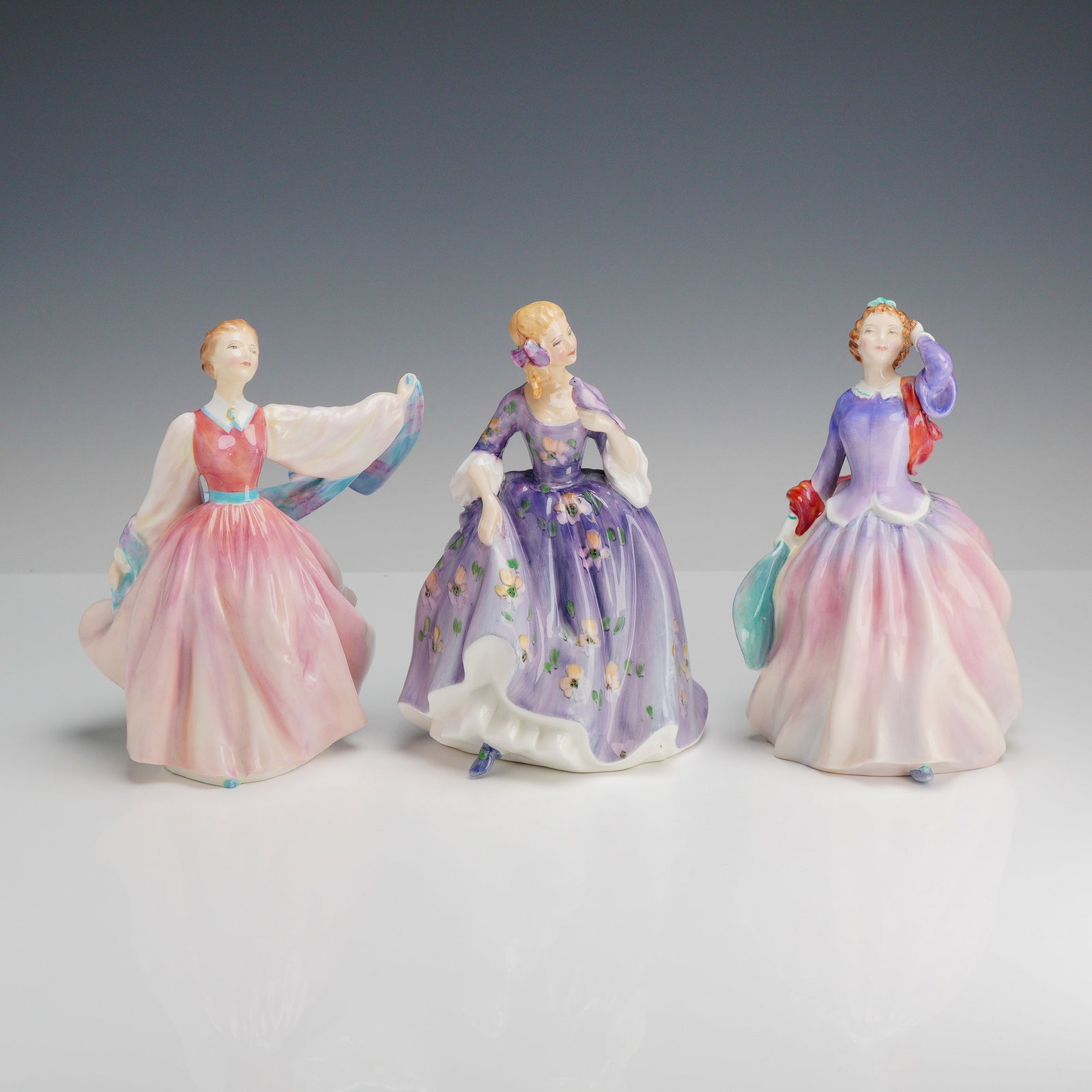 Three Royal Doulton Figurines Gay Morning HN2135 Nicola 2839 and Blithe Morning 2021 (1 of 3)