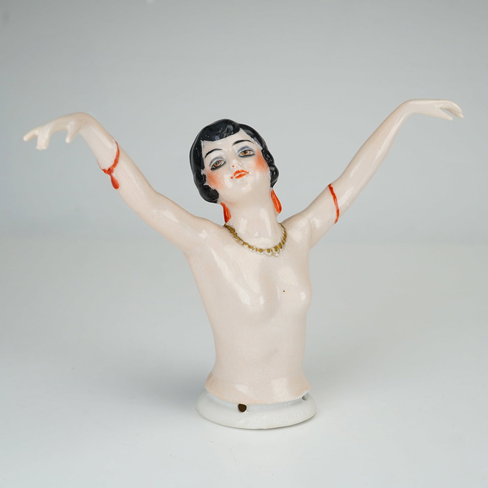 German Art Deco Porcelain Half Doll with Outstretched Arms (1 of 3)