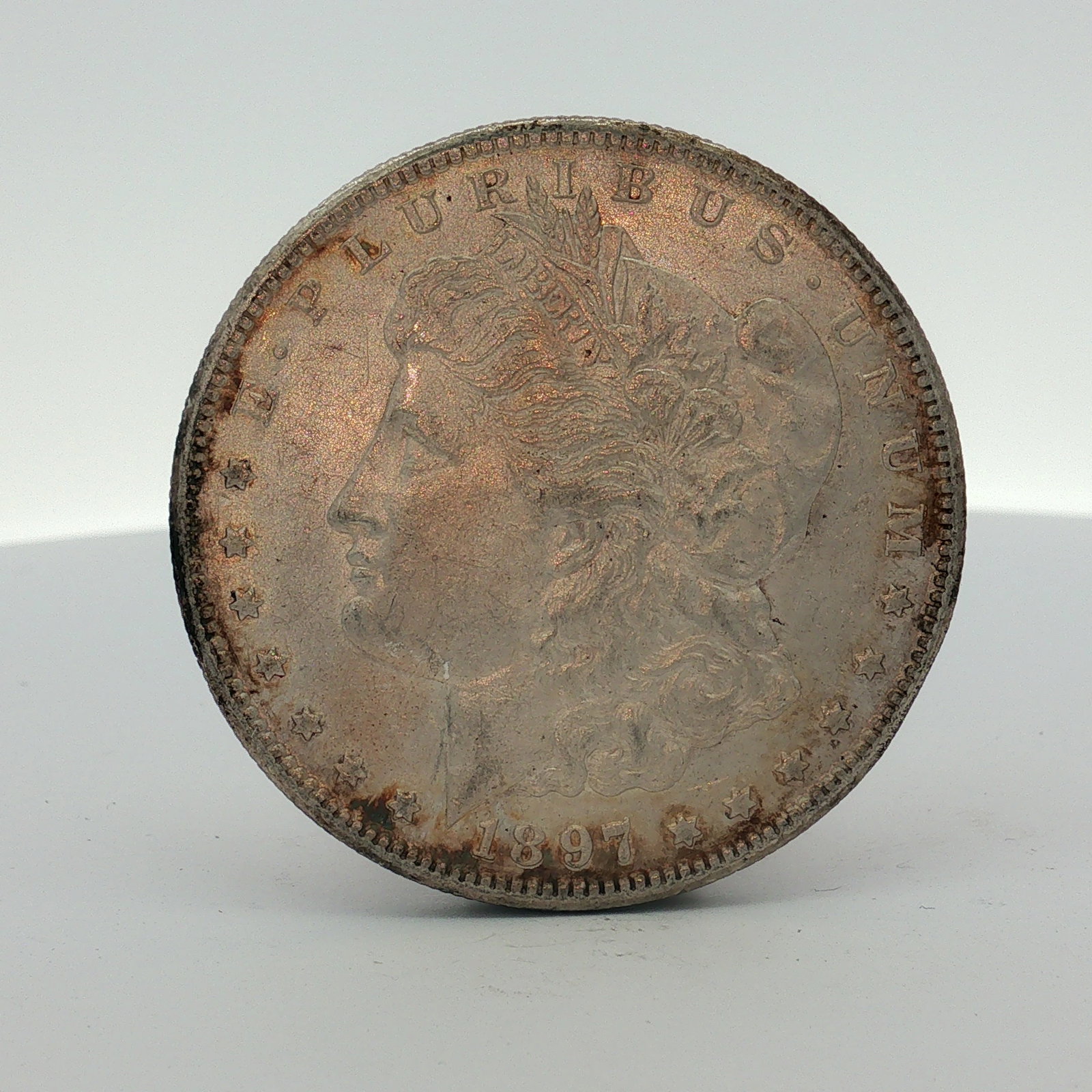 1897-S US One Dollar Morgan Silver Dollar, Circulated (1 of 2)