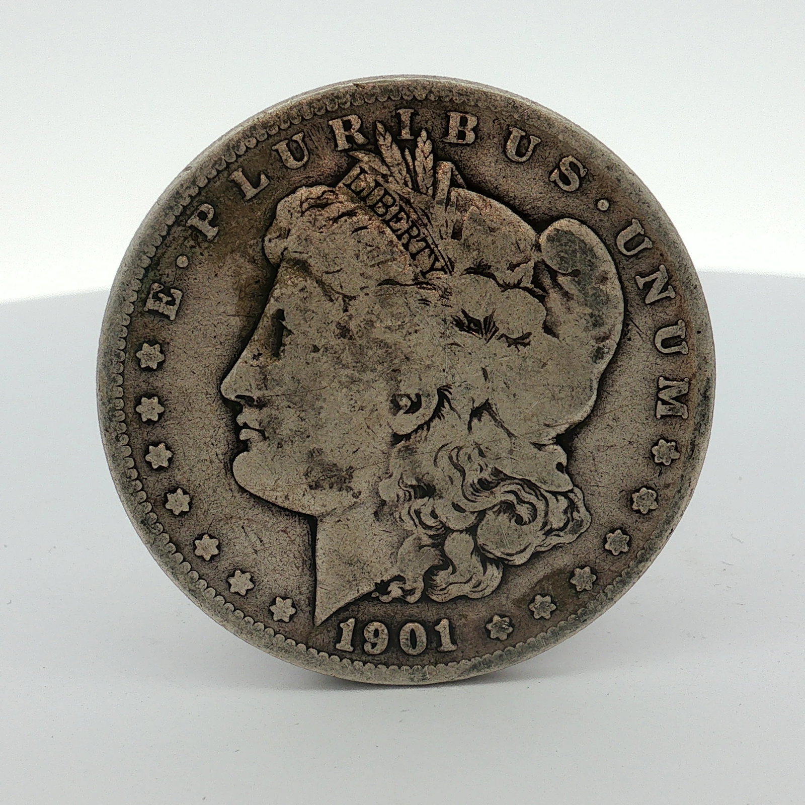 1901-S US One Dollar Morgan Silver Dollar, Circulated (1 of 2)
