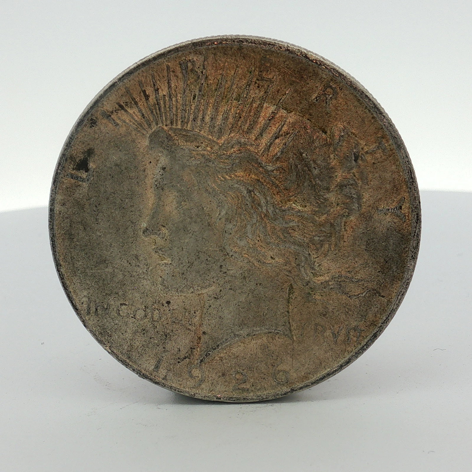 1926-D US One Dollar Peace Silver Dollar, Circulated (1 of 2)