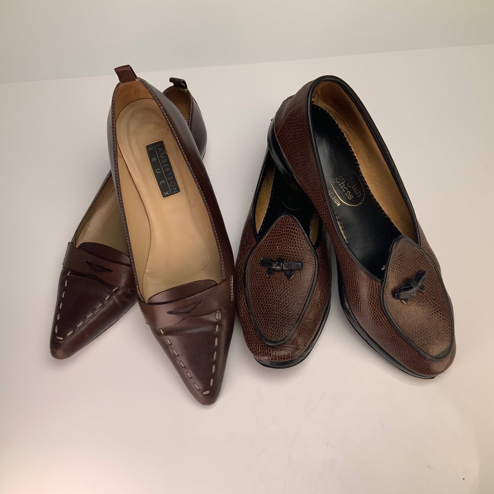 Two Pairs of Women's Lambertson Truex and Belgian Shoes Lizard Calf (1 of 3)