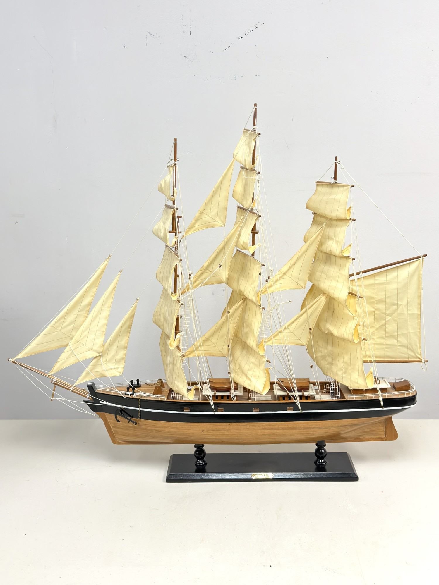Handcrafted Wood Model of the Cutty Sark British Clipper Ship (1 of 6)