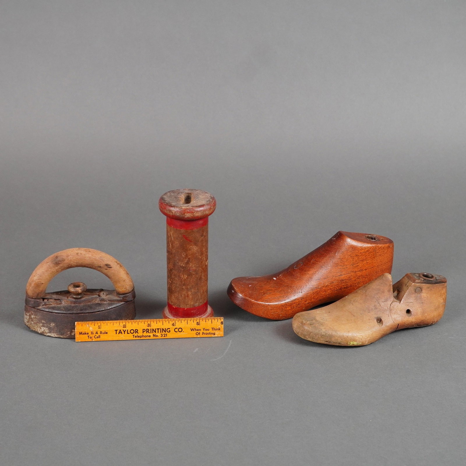 5pc Cobbler Implements including Wood Forms, Spool, & More (1 of 3)
