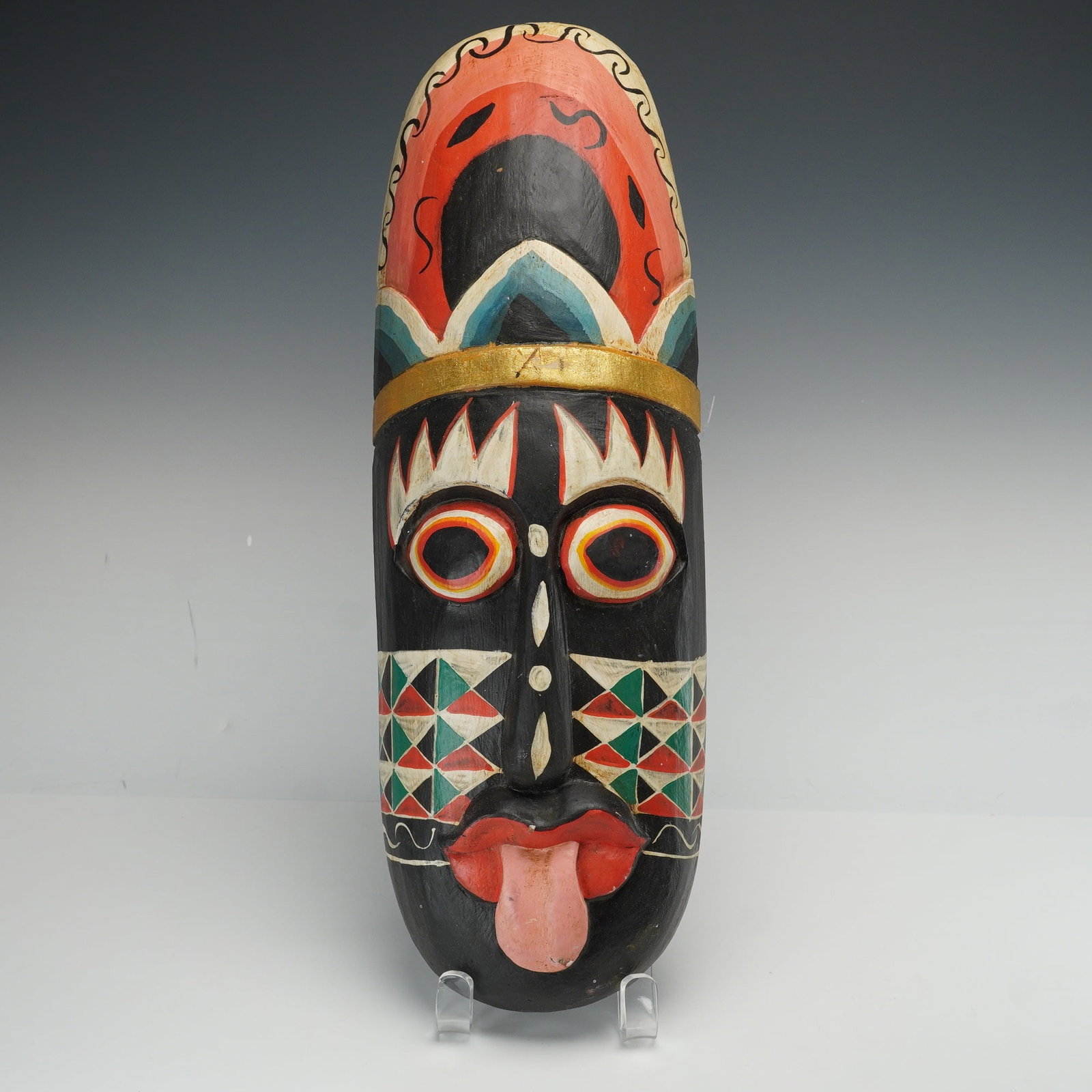 Indonesian Carved and Painted Wooden Mask (1 of 4)