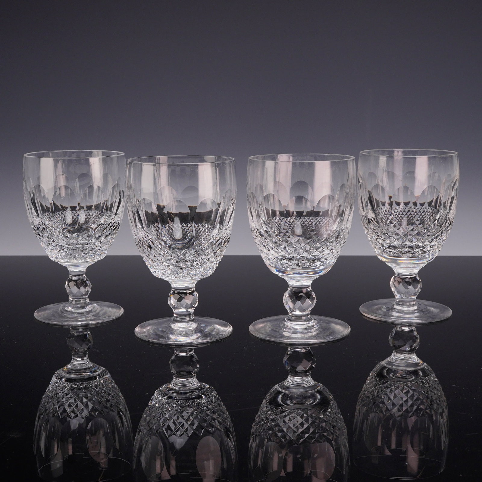 Set of Four Waterford Crystal Short Stem Water Goblets, Colleen Pattern (1 of 4)