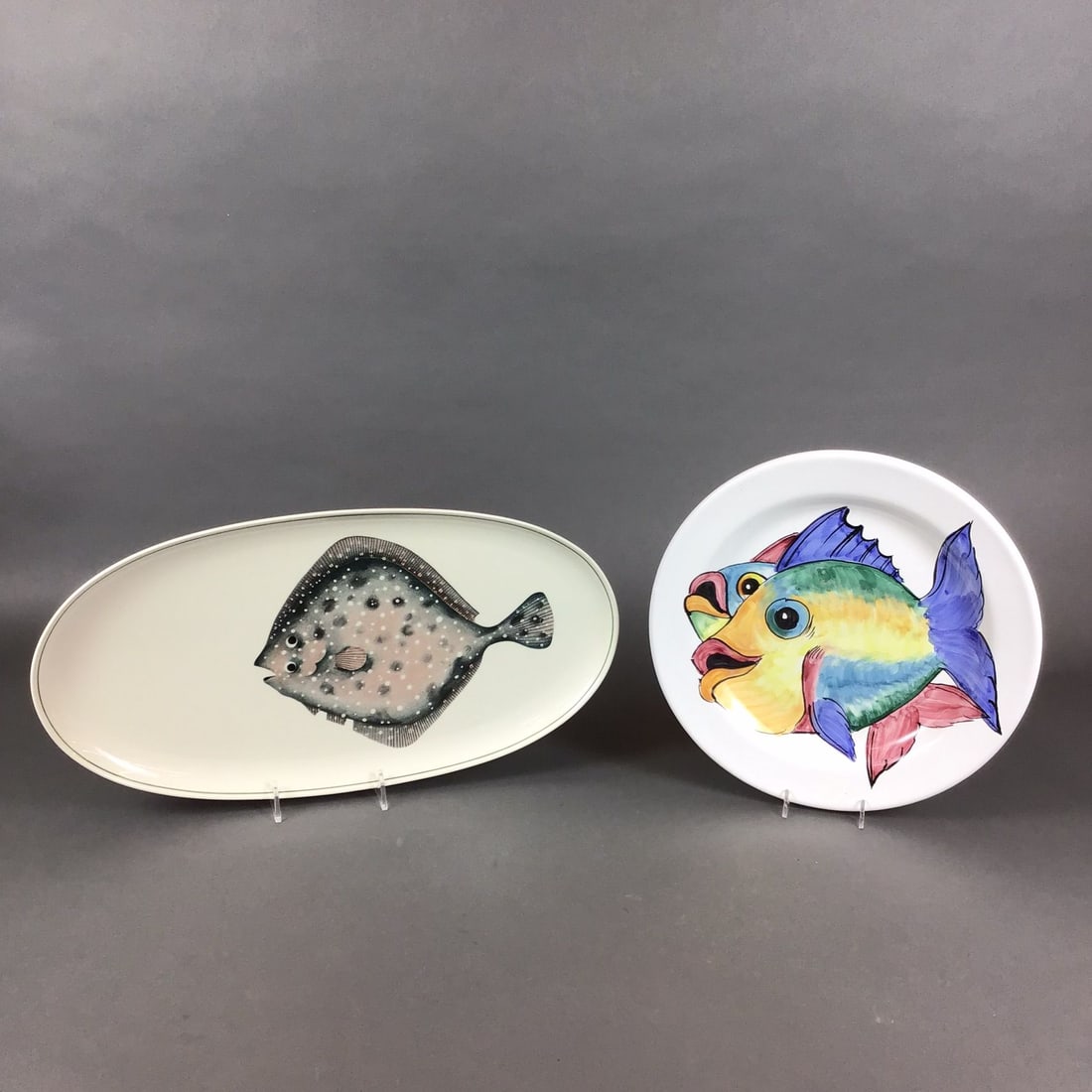 2pc Villeroy and Boch and Michelangelo Raffaello Ceramic Fish Platters (1 of 3)