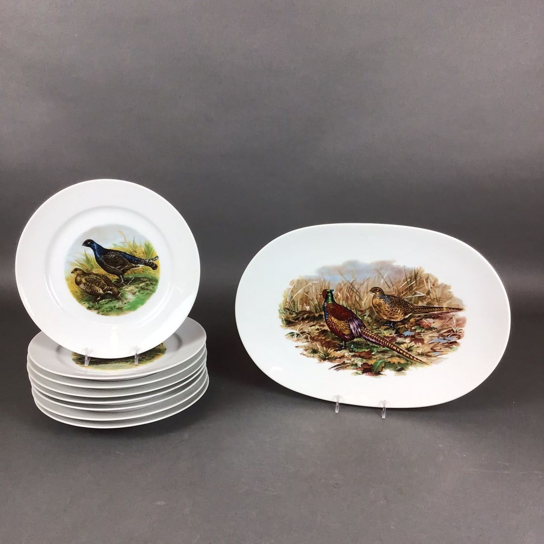 Nine Kuba Porzellan Bavaria Game Bird Plates and Platter Set (1 of 3)