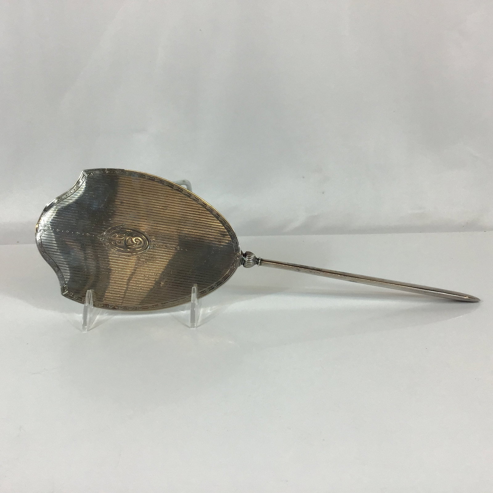 La Pierre Sterling Silver Art Deco Handheld Vanity Mirror (1 of 4)