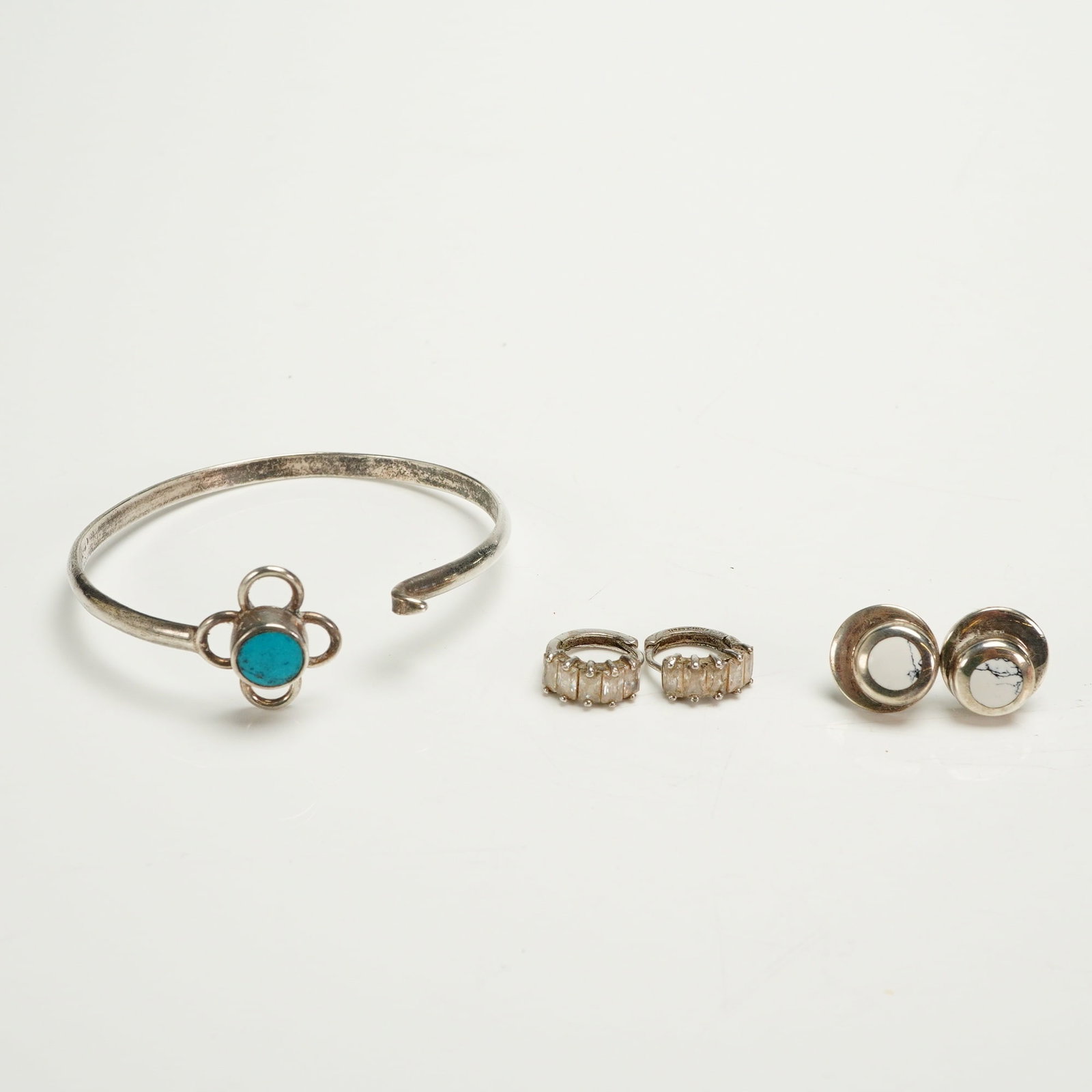5pc Sterling Silver Earrings and Bracelet (1 of 5)